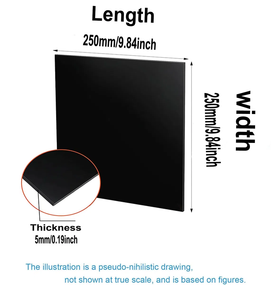 Bakelit Phenolharz Platten Platten Platten Flachplatten PCB Mechanische Festigkeit 250mm x 250mm,Schwarz,5mm (1 Pieces)