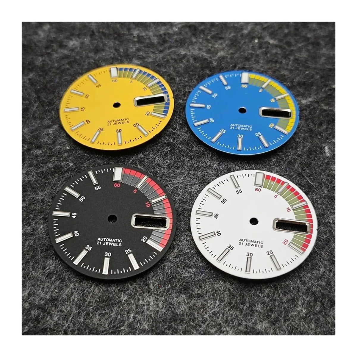ZHGUIMING NH36-Zifferblatt, 28,5 mm, mechanische Uhrenumbauteile for NH36A/4R36-Uhrwerk, grün leuchtende Taucheruhr-Zifferblätter(Black)