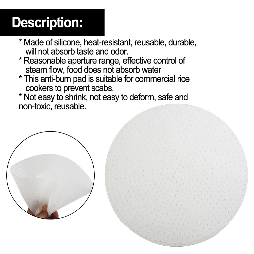 ZYWUOY Silikon-Reismatte, 35 cm Durchmesser Reiskocher brennfest Silikon-Pad Antihaft-Hitzebeständige Hot Pad für kommerzielle Reiskocher, Kochen, Knödel, Backen, Gebäck