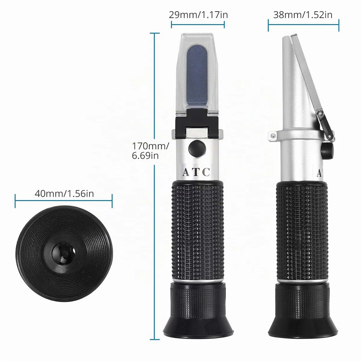 AUTOUTLET Refraktometer Brix Zucker 0-32% zuckergehalt messgerät mit ATC, Plastiktropfen, Reinigungstuch, hochpräzise Anzeige einstellbare Schärfe, Handrefraktometer für Honig Obstssaft Bier Marmelade