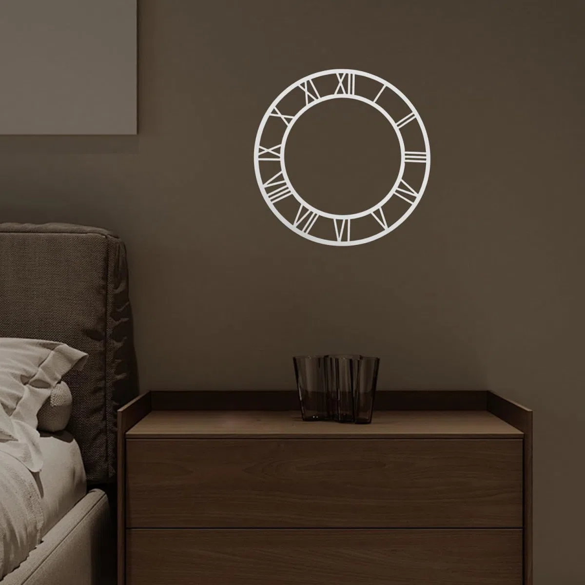 VALICLUD Acryl Wanduhr Ziffernblatt Rund 10 Zoll Silber RöMische Ziffern DIY Wanduhr Aufkleber FüR Wohnzimmer Hotel Eingang Dekoration