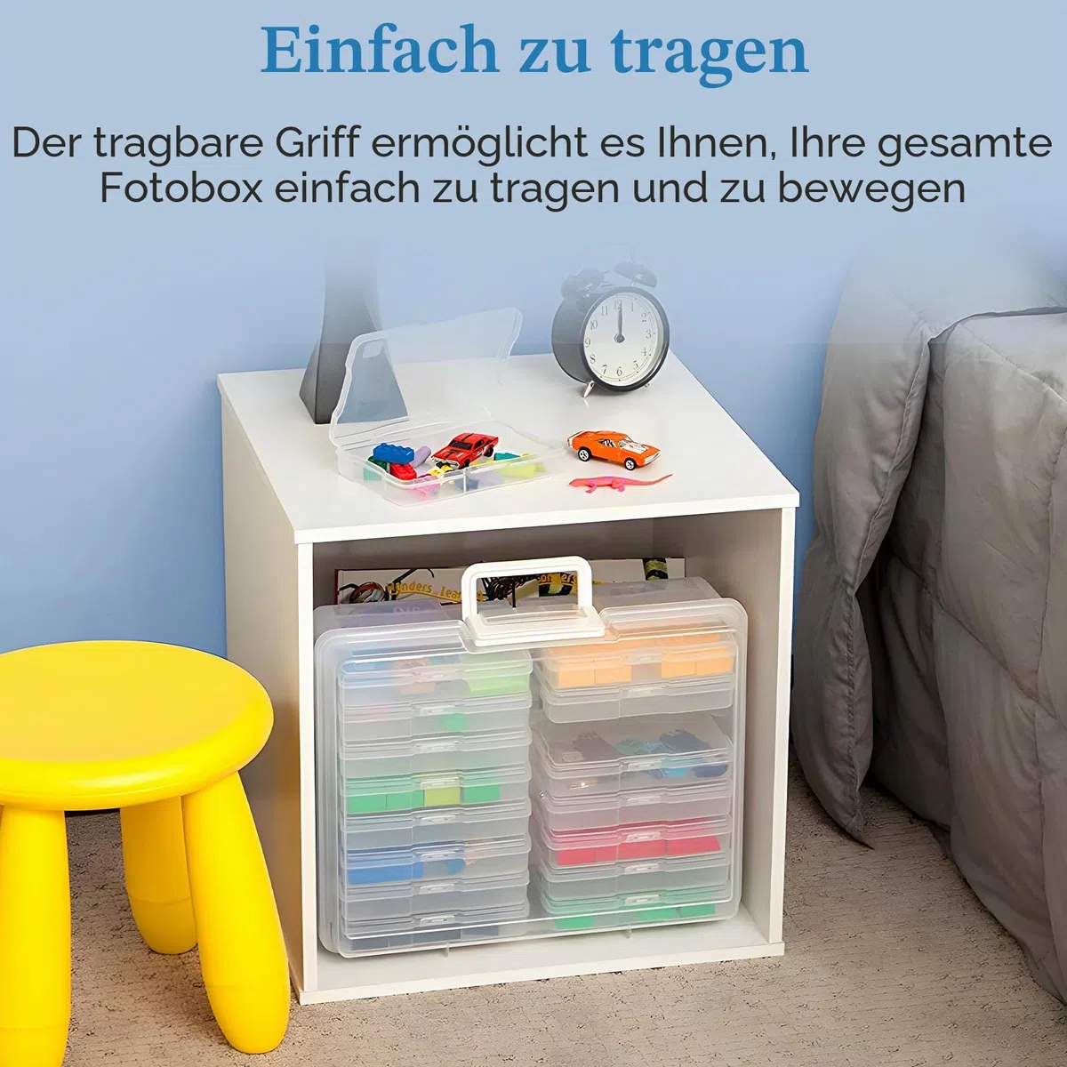 Fotoaufbewahrungsbox,16 Pcs Foto Organizer Kunststoff,Fotoboxen zur Aufbewahrung für Transparent mit Aufklebern,Foto Aufbewahrungsbehälter für Saatgut Handwerk Karten,Bürobedarf,Stempel