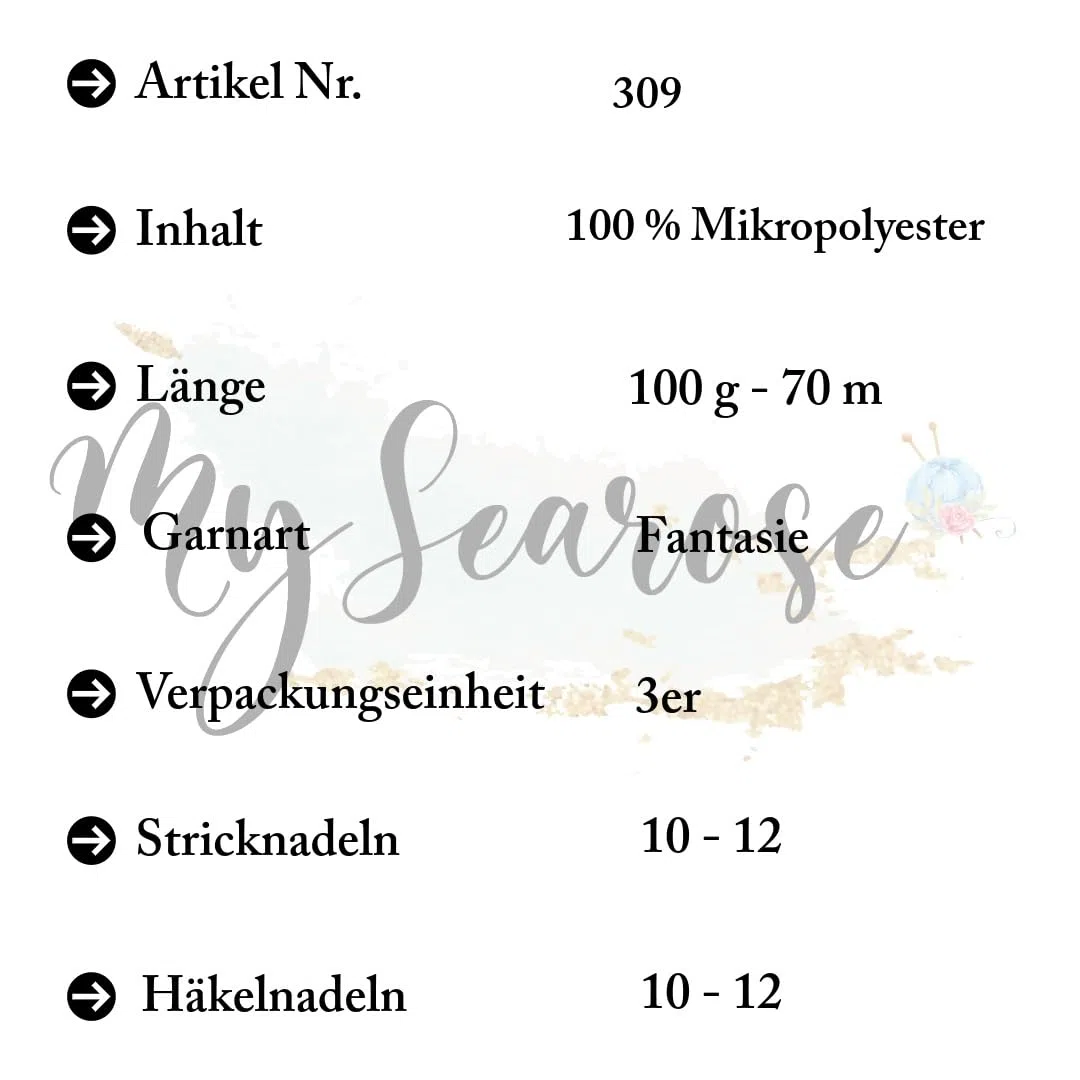ALIZE Softy Mega 60 Black Premium Wolle 3 x 100g Superweiches bulky Chenillegarn für Stricken & Häkeln von Decken, Kissen, Amigurumi und Accessoires mit mySearose Label