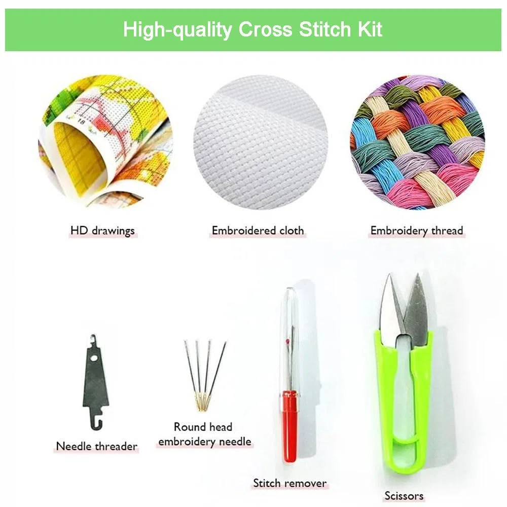Kreuzstich Set Vorgedruckt,Unterwasserwelt 14Ct 40X50Cm Stickvorlagen Stickbilder Vorgedruckt Kreuzstich Stickpackungen Stickpackung Tier Cross Stitch Embroidery Kit Stickset Sticken Set Erw
