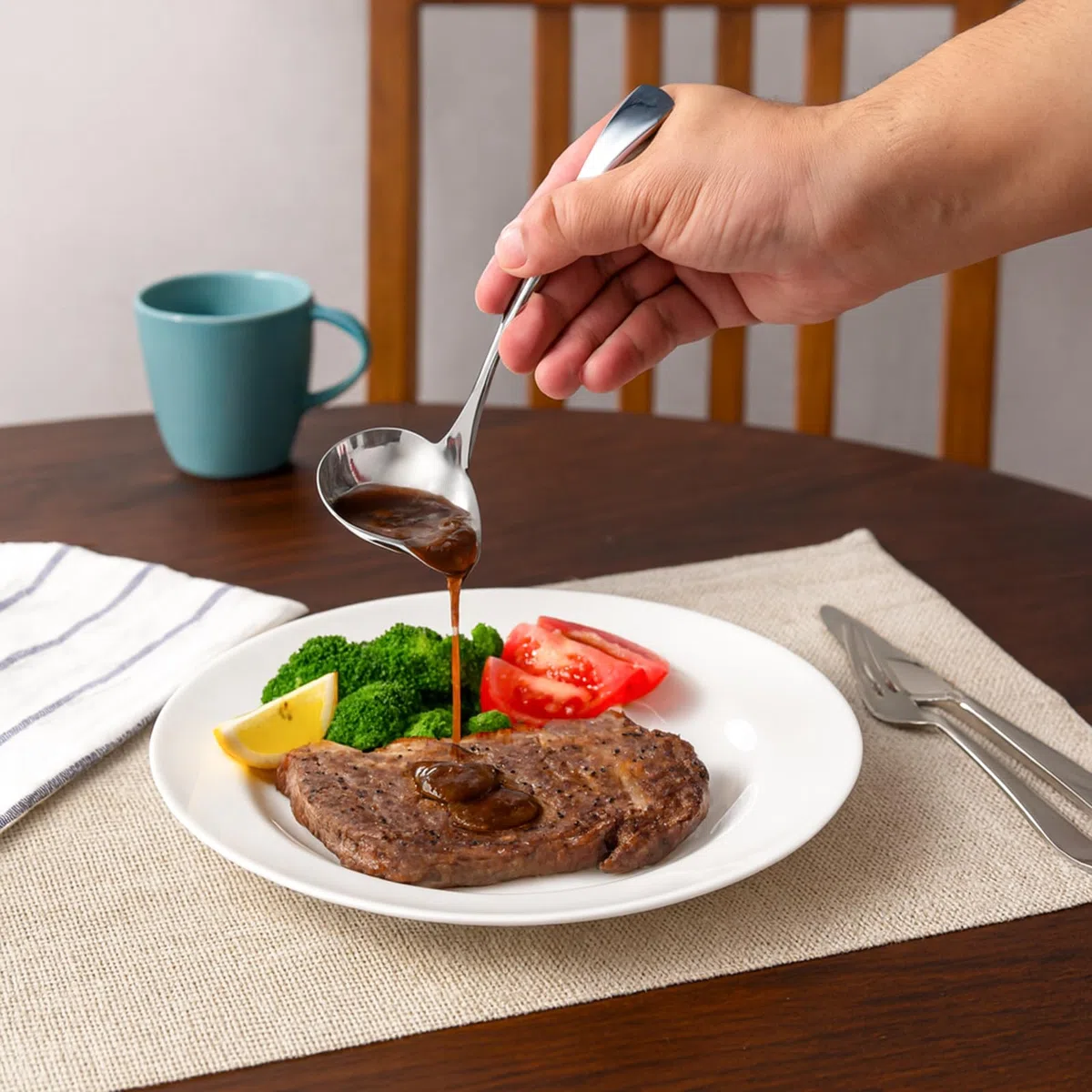 IMEEA Soßenlöffel Edelstahl 18/10 mit Ausguss 2er Set Gravy Ladle Tropffrei Spiegelpolierter Saucenlöffel für Sauce, Dressing Dessert & Steak Spülmaschinenfest