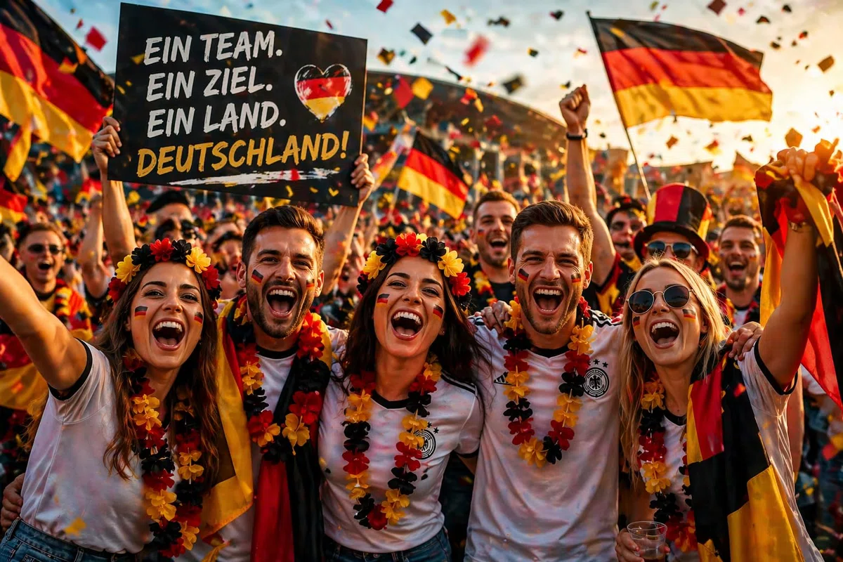 Deutschland Hawaii Blumenketten 6er, 12er oder 24er Set Schwarz-Rot-Gold - Hawaii Kette Fanartikel für EM WM & Public Viewing - Blütenkette Party Kostüm Zubehör für Damen Herren
