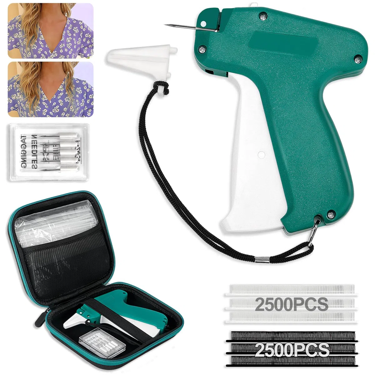 Price lable Mini Stitch Gun, Stitchy Tag Gun Kit für Kleidung mit 6 Ersatznadeln&5000 0.19“ Befestigungen, Stitchy Quick Clothing Fixer für Nähen Quilten Säume
