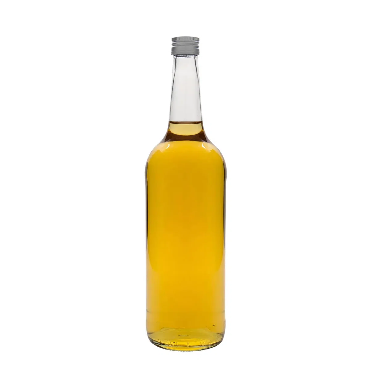 6er Set 1L Glasflaschen rund mit Schraubverschluss – vielseitig für Likör, Saft, Wasser, Spirituosen, hitzebeständig, mikrowellen- und ofenfest, ideal für Haushalt und Gewerbe