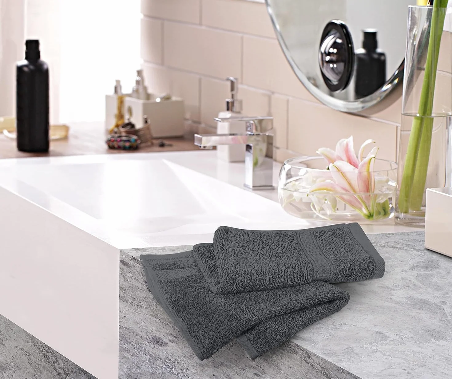 Utopia Towels - Handtücher Set aus Baumwolle - 100% Baumwolle ultraweich und sehr saugfähig, 41x71 cm - 6er Pack (Grau)