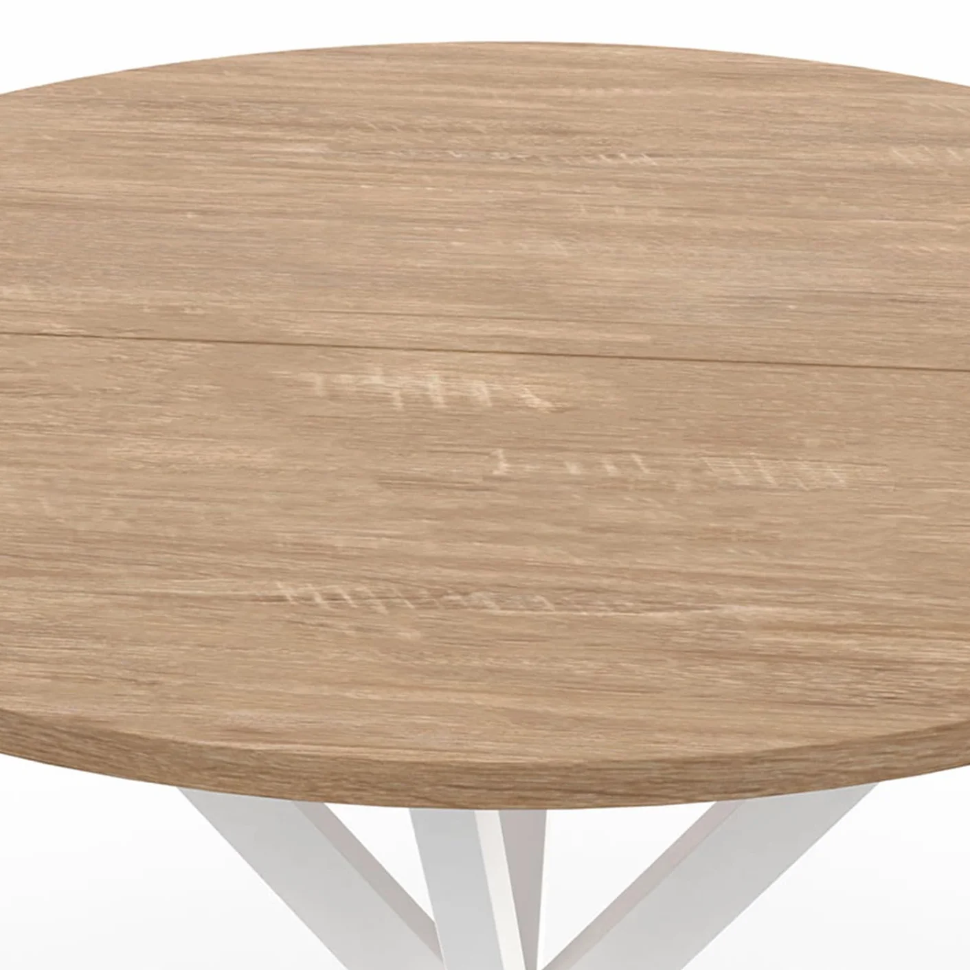 IDMarket - Table à Manger Ronde ALIX 2-4 personnes pied araignée Bois et Blanc 80 cm