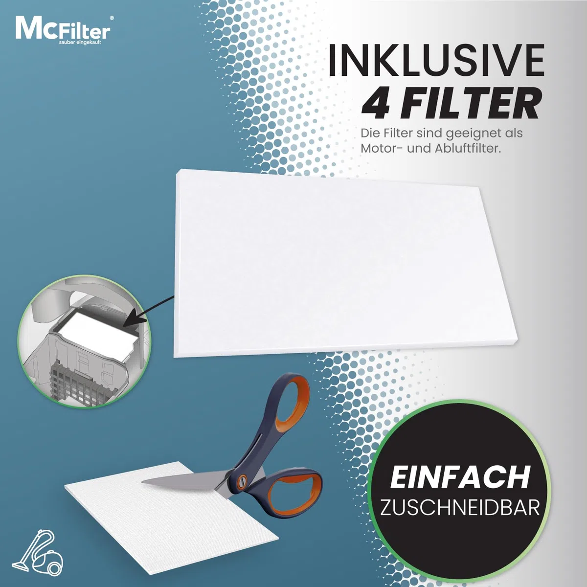 McFilter I 20 Staubsaugerbeutel kompatibel mit Swirl A07 I für AEG, Electrolux I A 07 I 5-lagiger Staubbeutel inkl. Mikrofilter mit Kunststoffdeckscheibe und Klappverschluss