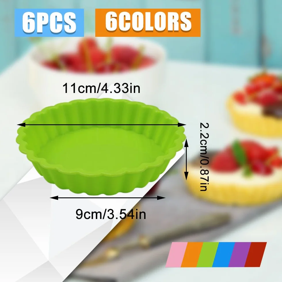 12-teilige Silikon-Kuchenform, 11 cm, antihaftbeschichtet, für Törtchen, Mini-Törtchen und Quiches