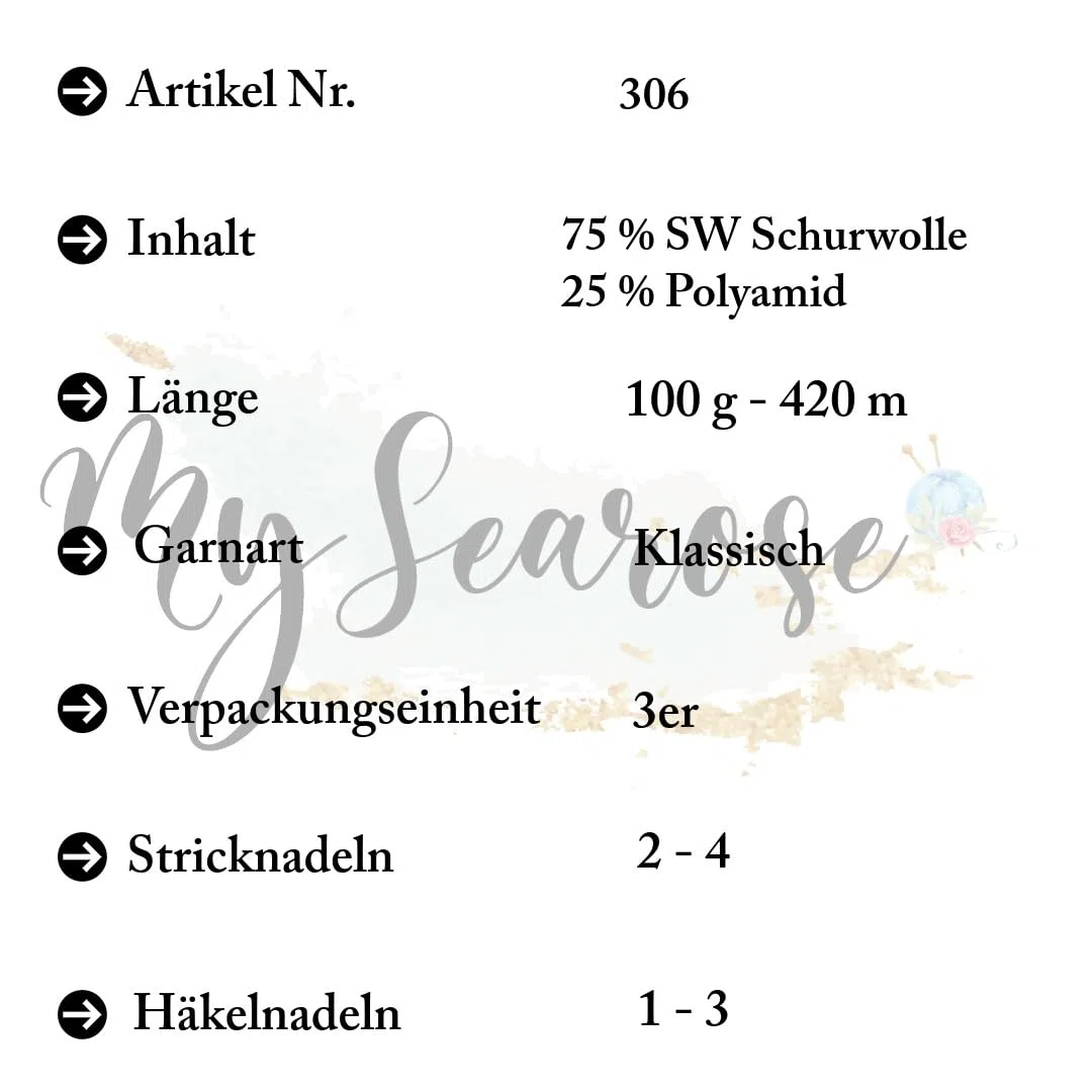 ALIZE Superwash Artisan 9012 Premium Wolle 3 x 100g strapazierfähige Sockenwolle mit Farbspiel für kreative Strickideen mit mySearose Label