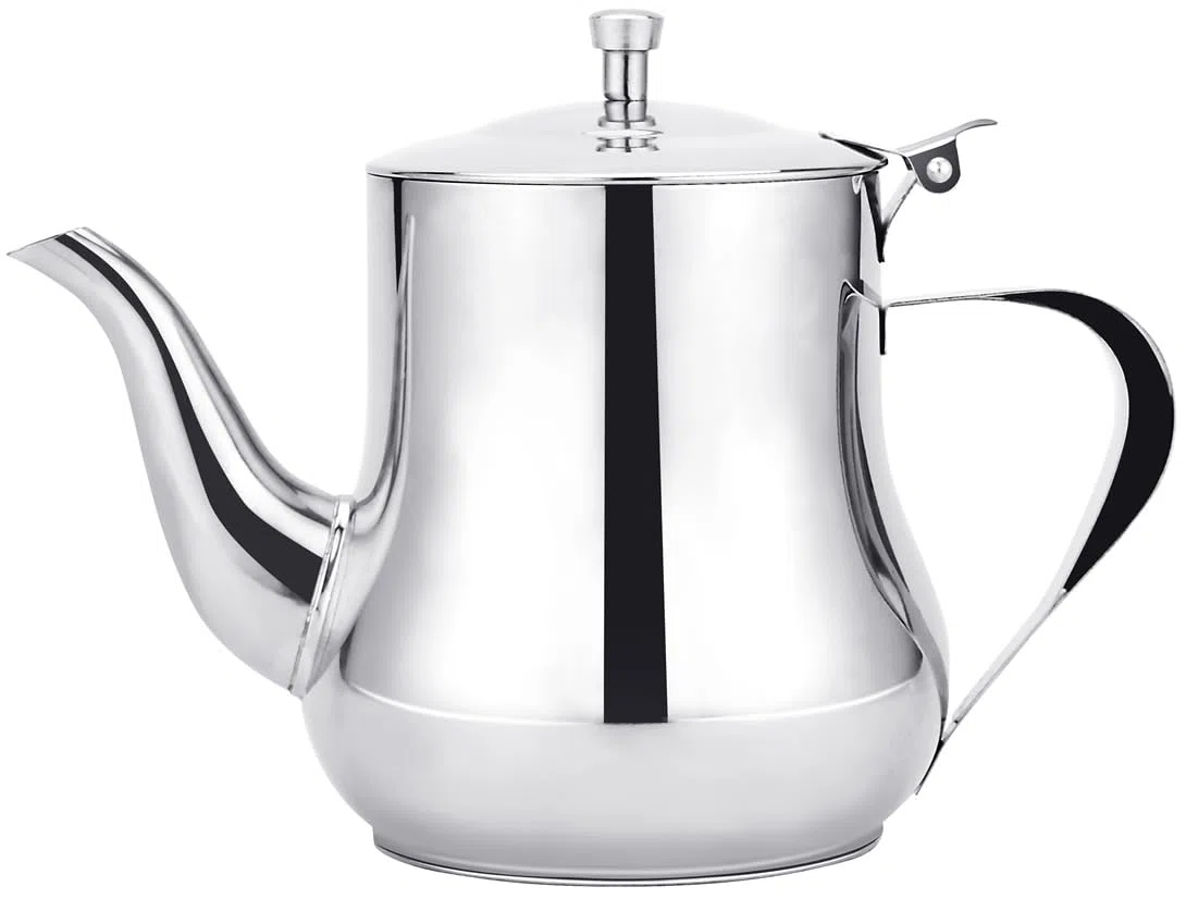SANQIAHOME Kleine Teekanne aus Edelstahl (Silber, 570 ml)