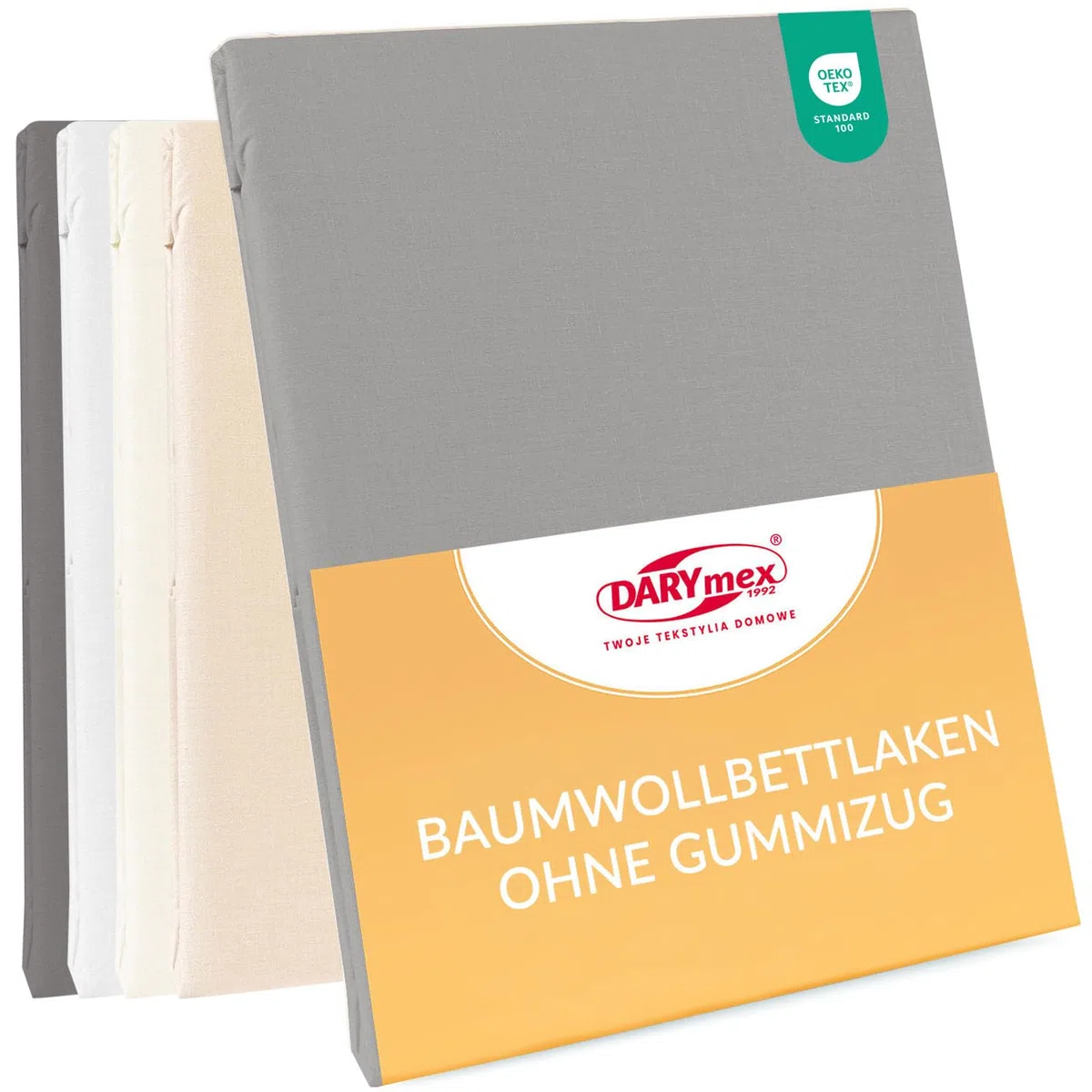 Flaches Laken ohne Gummizug - 160 x 205 cm - Bettlaken - Baumwolle - Betttuch - Weich - Strapazierfähig - Stahl Grau