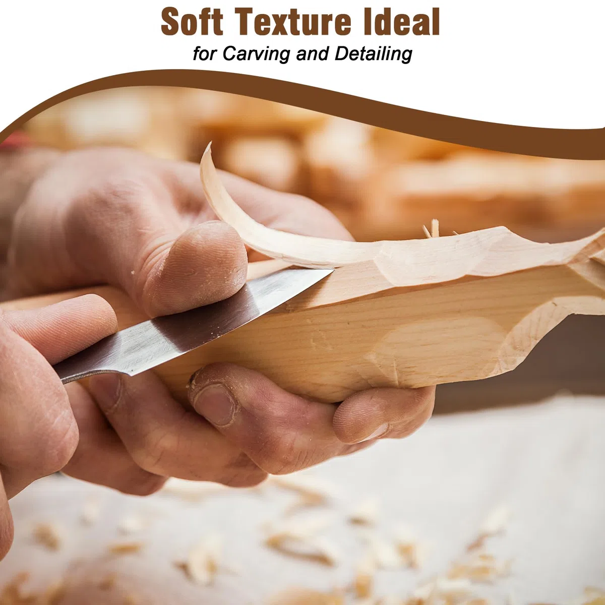Schnitzholz Linde,22er Pack Holzklötzchen,3 Größen Lindenholz zum Schnitzen,Schnitzholz Rohlinge Set für Anfänger,Holz zum Basteln, DIY, Figuren & Holzschnitzen