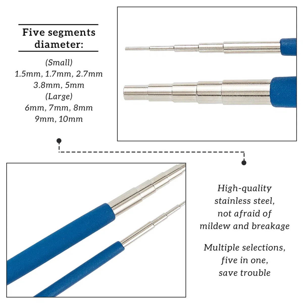 BENECREAT Wire Looping Tool Set mit 2 teiligem Wire Looping Dorn und 1 teiliger 6 in 1 Bail Making Zange für Schmuckdrahtwickel und Biegering