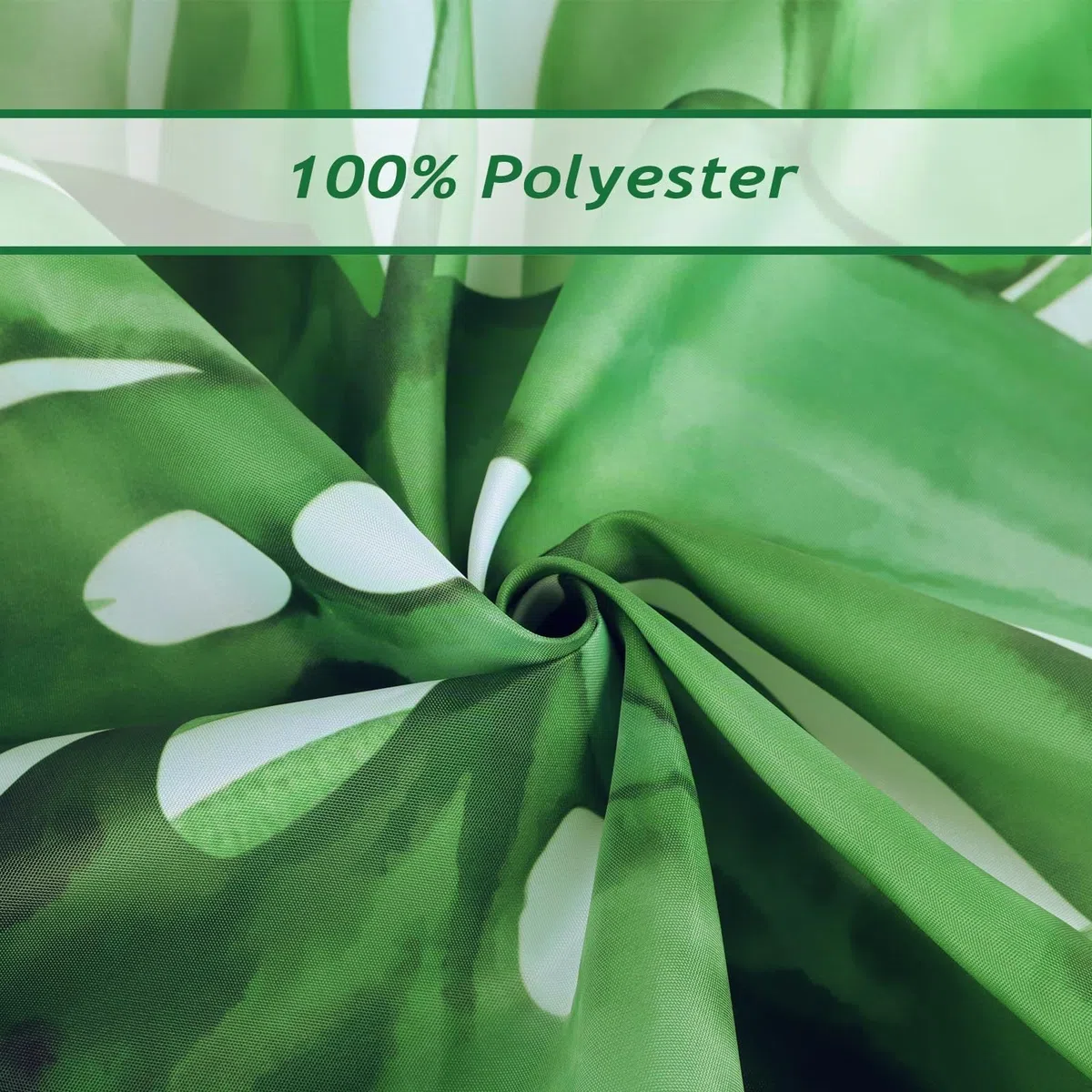 Bonhause Duschvorhang Grüne Blätter Tropische Pflanze Duschvorhänge 180 x 180 cm Anti-Schimmel Wasserdicht Polyester Stoff Waschbar Bad Vorhäng für Badzimmer mit 12 Haken