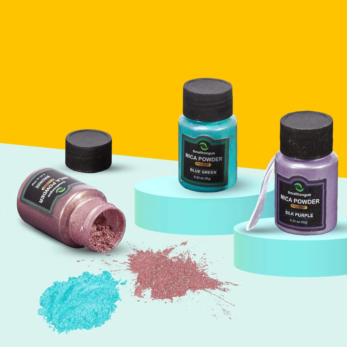 Smalltongue Epoxidharz Farbe Mica Pulve, 36Farben* 10g, Epoxidharz pulver Geeignet Für Seifenfarbe,Kosmetik, Lipgloss, Lidschatten,Badebombe, Kerze, Resin Pulverfarbe