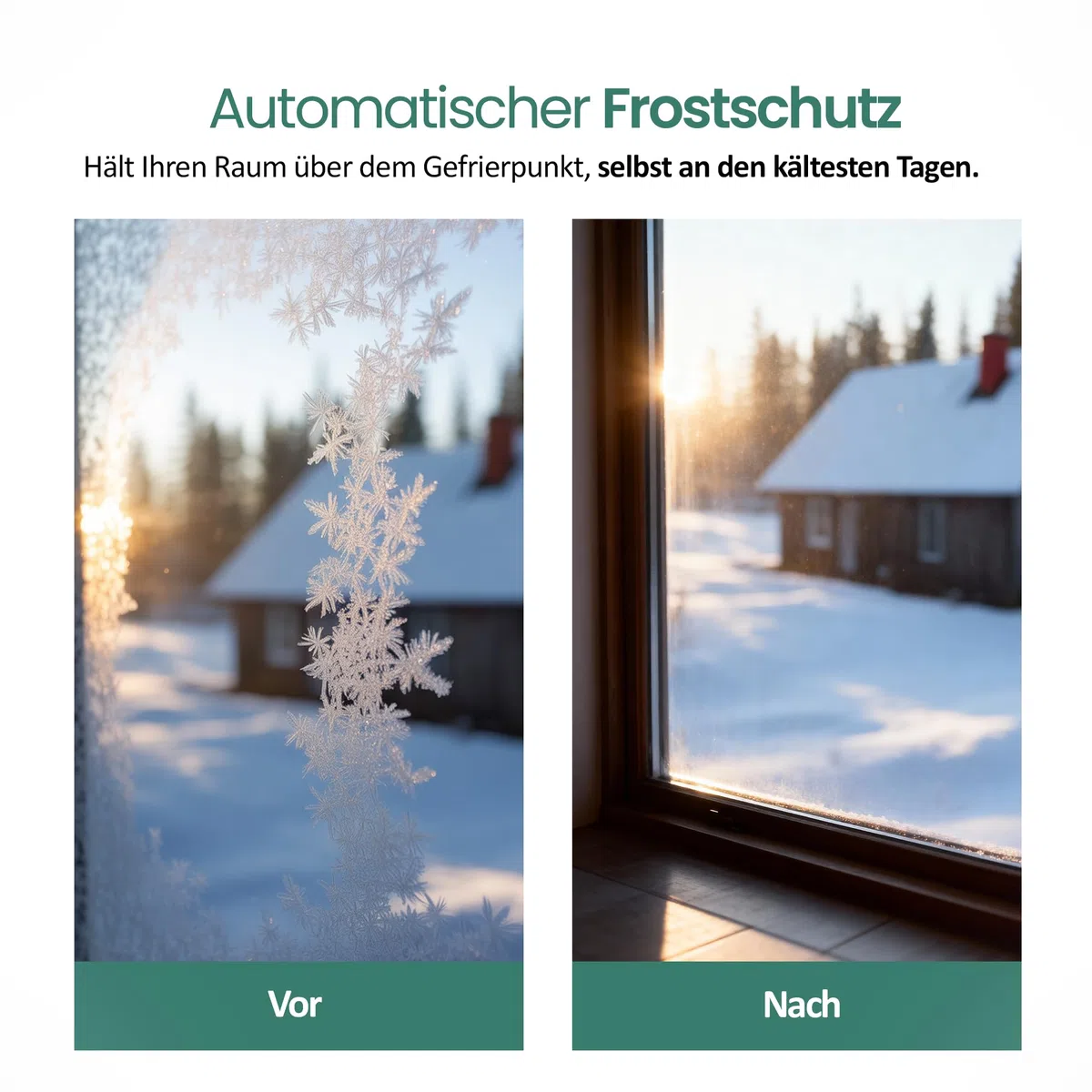 EMERIO Frostwächter | 500W Heizleistung | elektrische Heizung | Halt Räume frostfrei | regelbarer Thermostat | Frostschutzfunktion | Überhitzungsschutz | große Standfüße + Wandhalterung | FG-117320