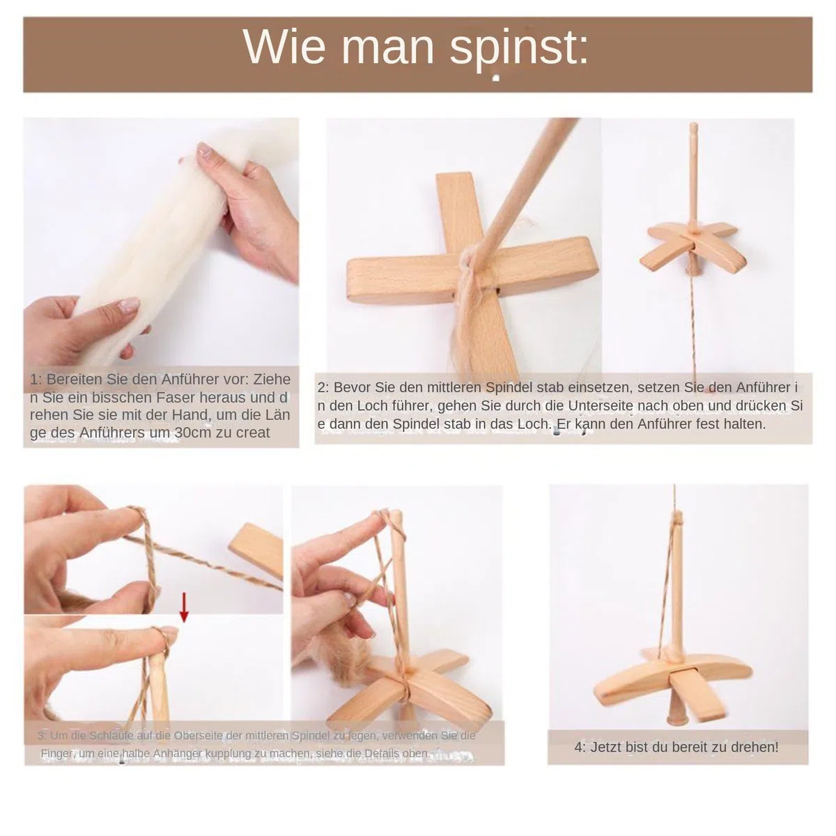 Drop Spindle Handspindel Spinnrad Zum Spinnen Für Wolle Yarn Drop Spindle Top Quirl Spin Holzspindel Kit Handspinnen Wolle Spinner Pflanzenfaser Spinnen Für Anfänger