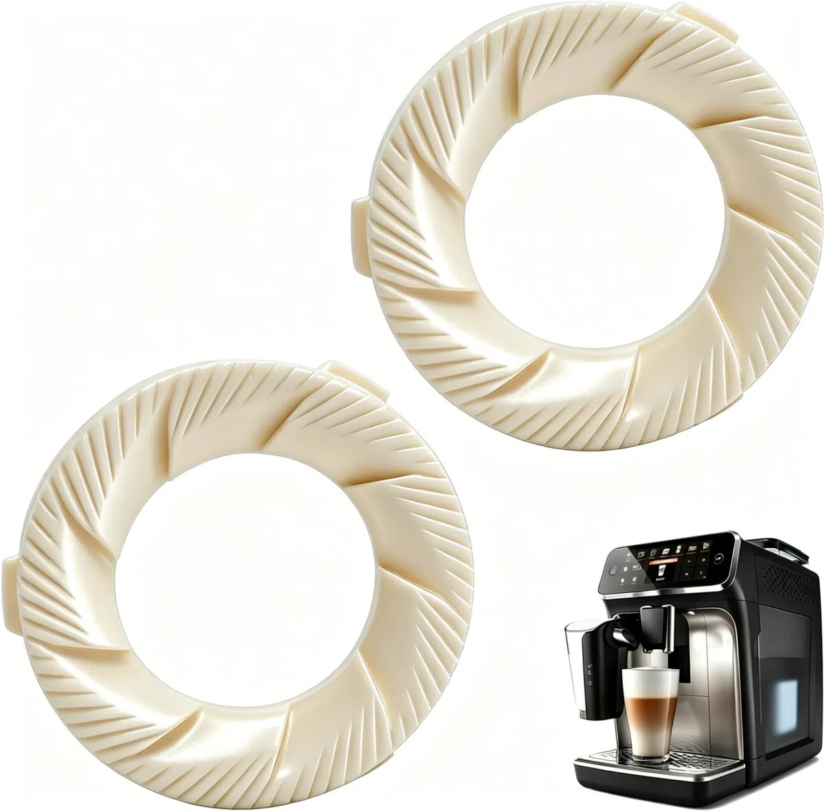 Keramik Mahlringe Mahlscheiben für Philips Saeco Gaggia Kaffeemaschine, Mahlsteine aus Keramik für Philips Kaffeemaschine, Mahlsteine Ersatzteile für Kaffeevollautomaten