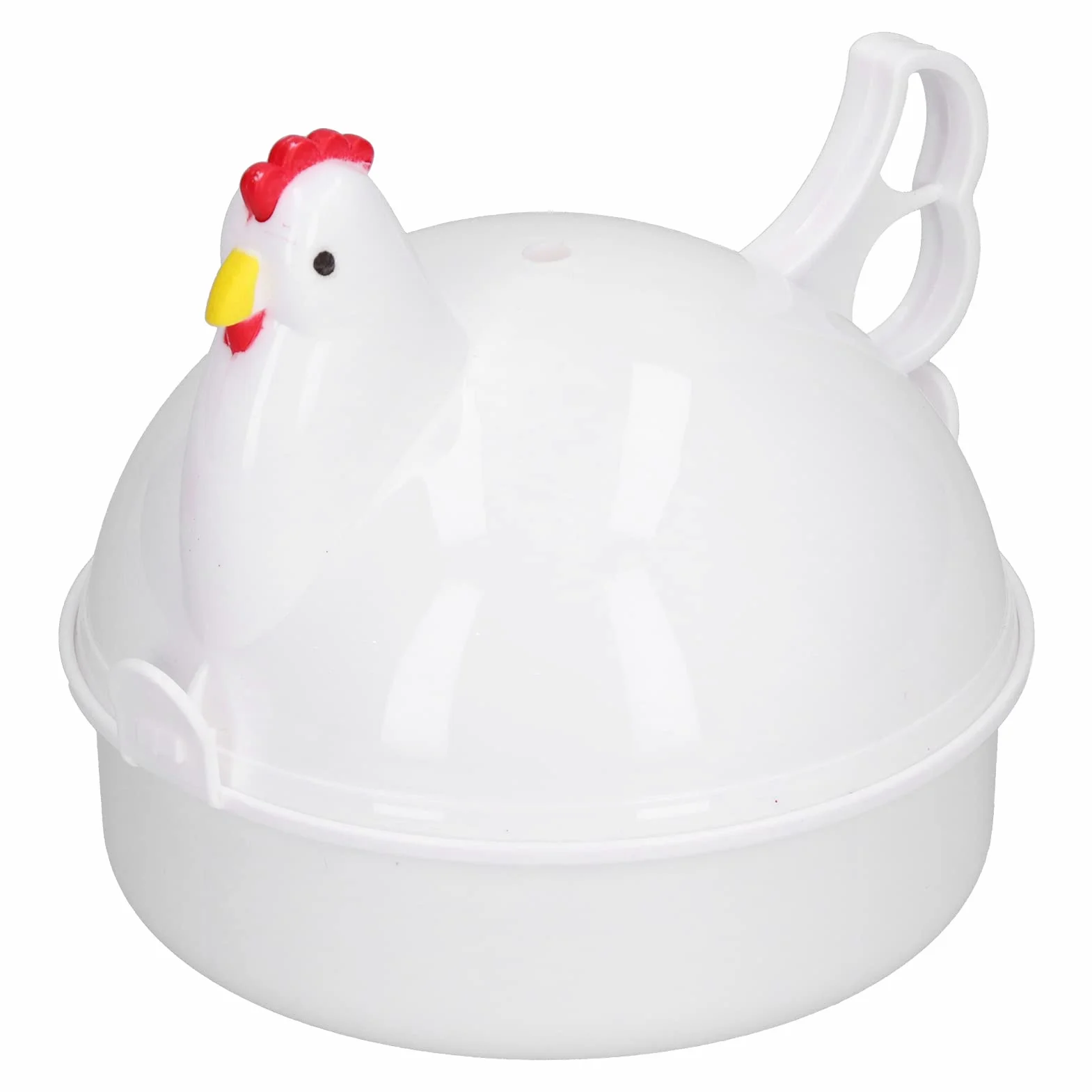 Mikrowellen Eierkocher 4 Eier, Aluminium Dampfgarer Frühstückshelfer | Mikrowellen Eierdämpfer in Hühnerform, dampft 4 Eier schnell. Küchenhelfer für einfache Frühstückseier tägliche Küchenarbeit