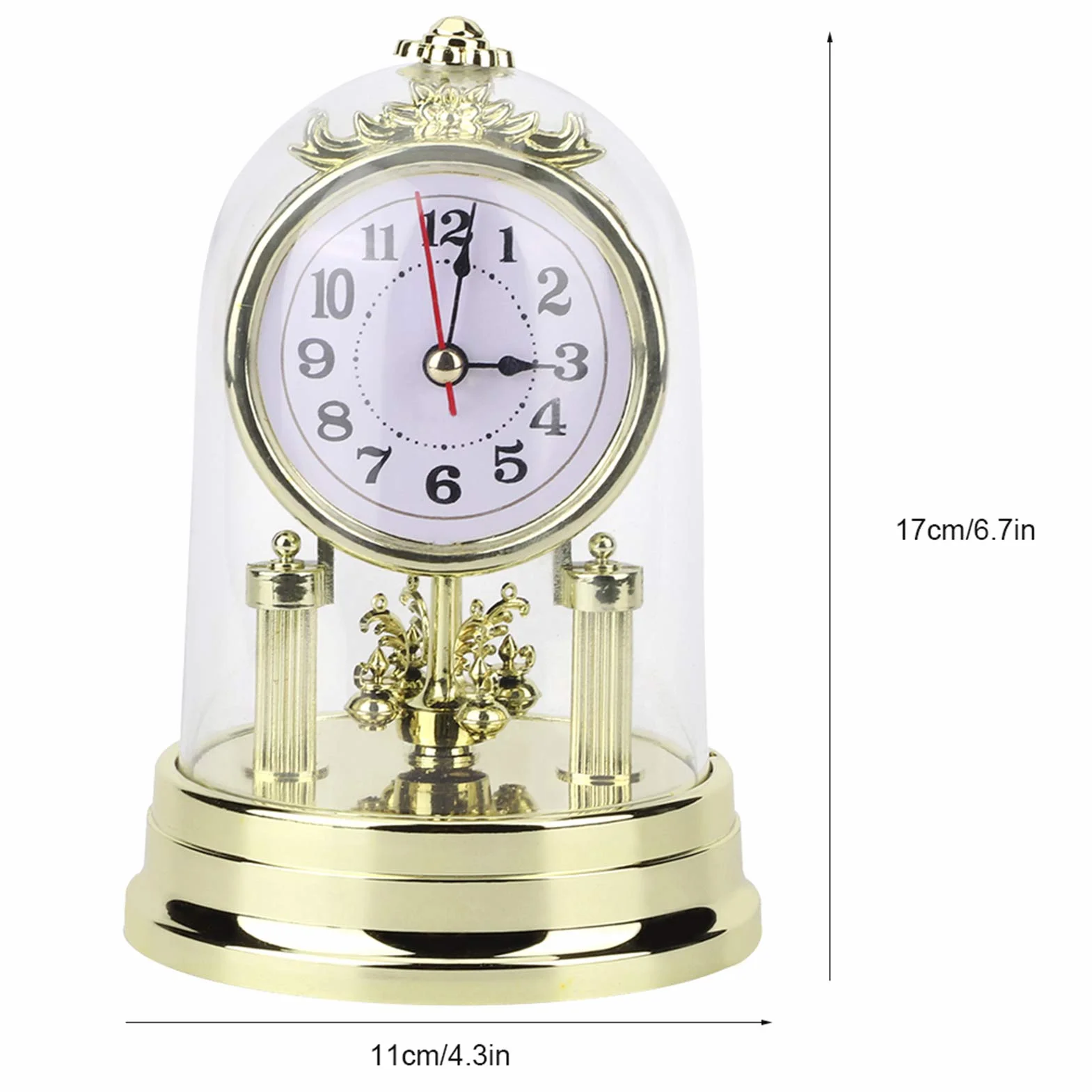 Kaminuhr Wohnzimmeruhr im Europäischen Retro- Stil Gold- 4. 3 X 6. 7 in