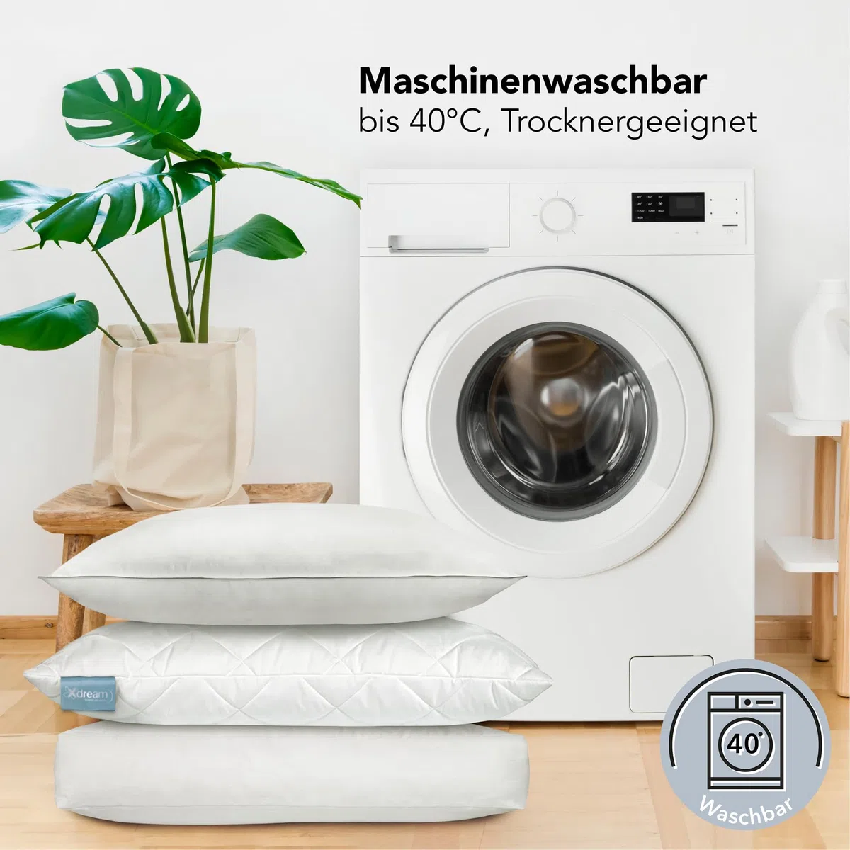 XDREAM Nackenrolle aus ergonomischem Visco-Schaumstoff | Kissen-Rolle für Nacken, Knie & Yoga | Memory Foam Kissen | waschbarer Bezug | Öko-Tex Zertifiziert | Ø 15cm x 40cm