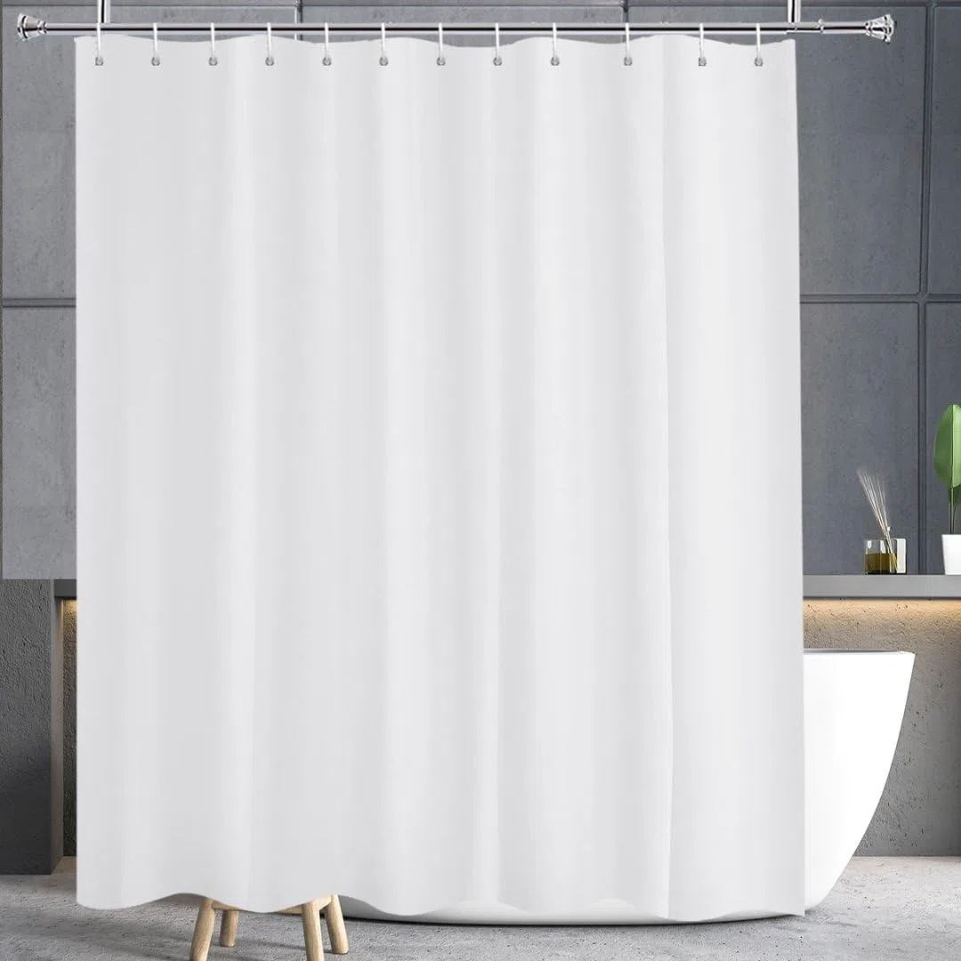 YISURE ÜBERLÄNGE Duschvorhang 200x240 Weiß Anti schimmel für Badezimmer, Extra Groß Badvorhang Polyester Textil für Zuhause, Wasserabweisend Duschvorhänge mit Magnet, Breite 200 x Höhe 240cm