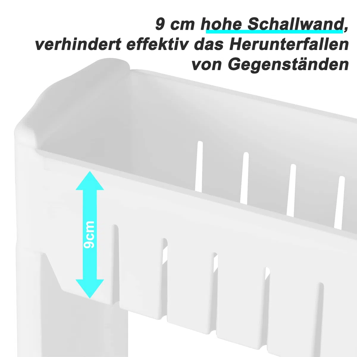 WOLTU Küchenwagen mit 4 Ebenen, schmaler Rollwagen, Nischenwagen Küche, Nischenregal auf Rollen, Badrollwagen Badregal, 13 x 102 x 54 cm, Weiß
