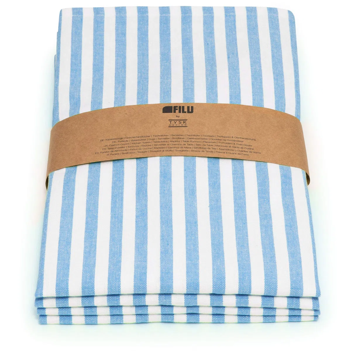 FILU Geschirrhandtücher 4er Pack Hellblau/Weiß gestreift (Farbe und Design wählbar) 45 x 70 cm - hochwertige Küchenhandtücher/Geschirrtücher aus 100% Baumwolle