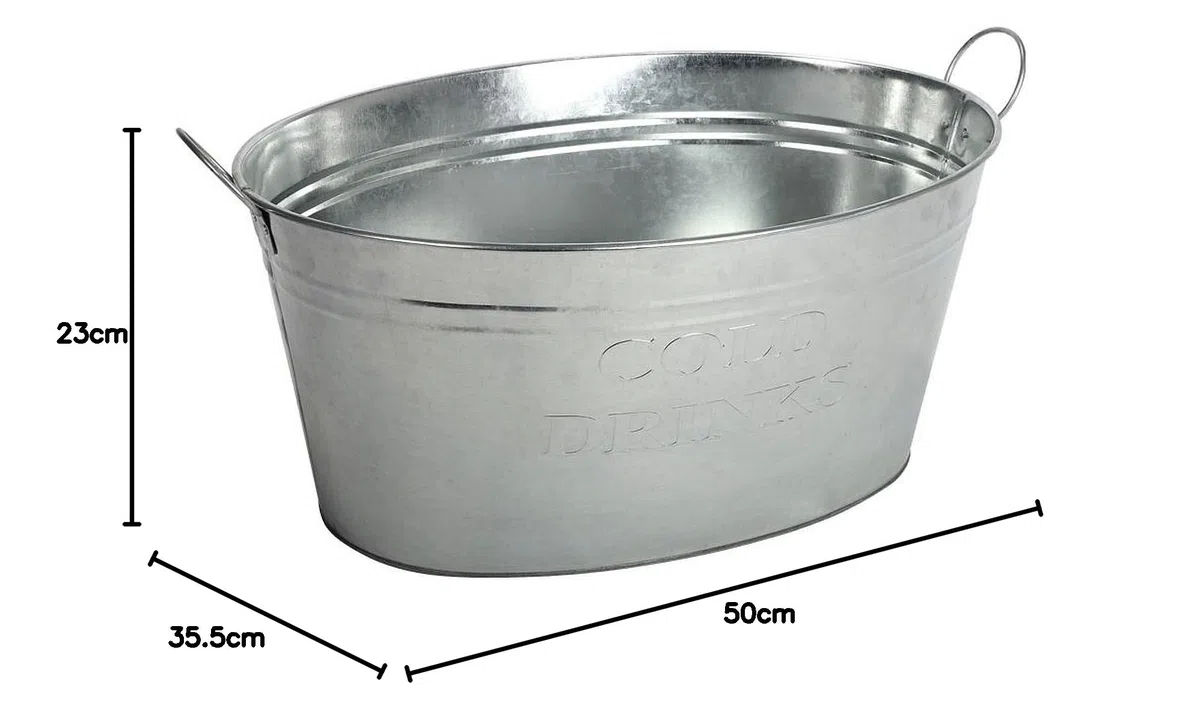 Zinkwanne Cold Drinks 50 x 23 x 35,5cm 24 Liter