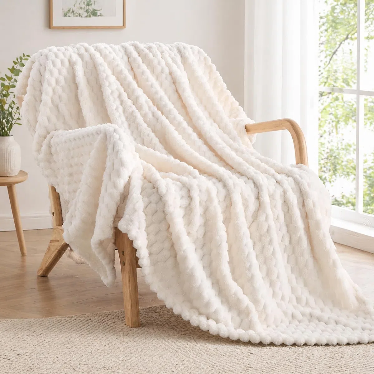 Vielit Kuscheldecke Flauschig 150x200 cm – Ultraweiche Fleecedecke für Couch & Sofa, Warme Wohn- & Kuscheldecke, Leichte Sofadecke, Gemütliche Couchdecke, Atmungsaktiv & Pflegeleicht Decke Beige