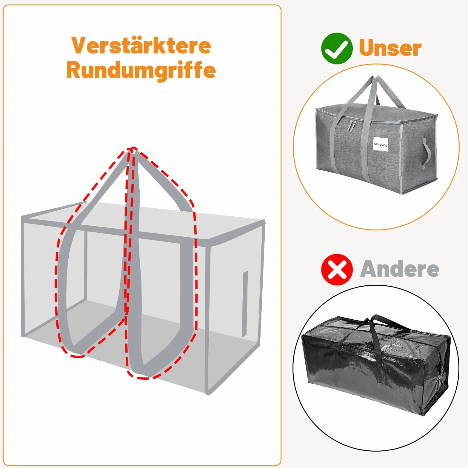 Dntorx 4 Stück 90L Große Aufbewahrungstasche mit Deckel, Faltbare Umzugskartons Groß mit Reißverschlüssen Griff Kleideraufbewahrung Umzugstaschen für Umzug Camping Bettwäsche Kleidung Aufbewahrung