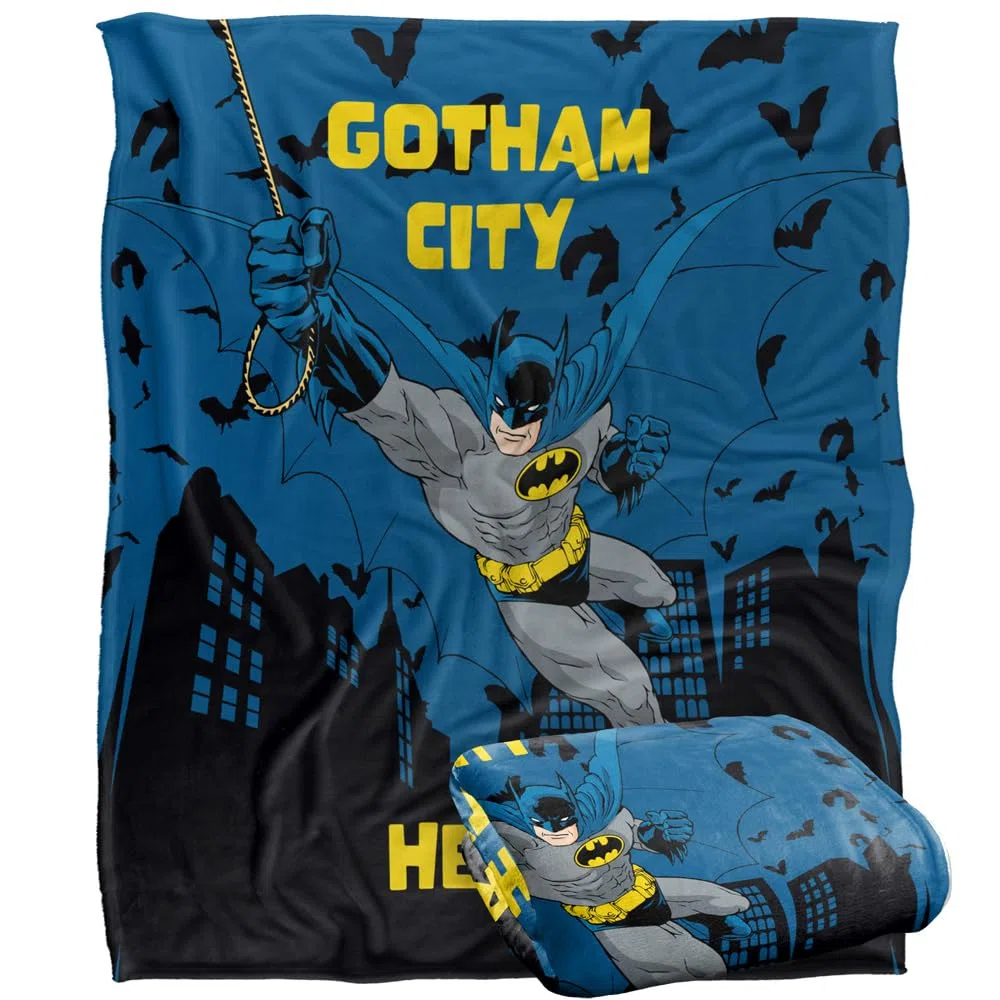 LOGOVISION Batman Silky Touch Kuscheldecke, superweich, 152 x 127 cm