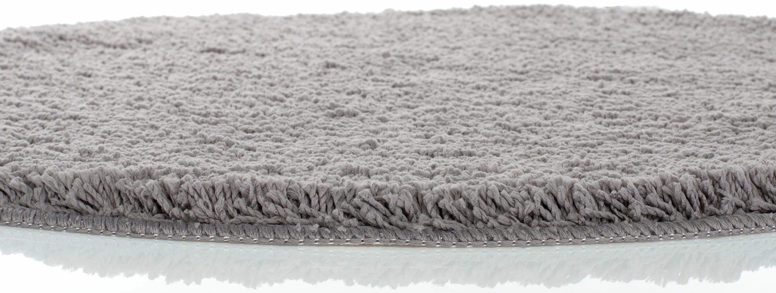 Brandsseller Badezimmerteppich Ø 60 cm Badvorleger Badematte Badteppich rund Chenille rutschfest saugstark maschinenwaschbar - Grau
