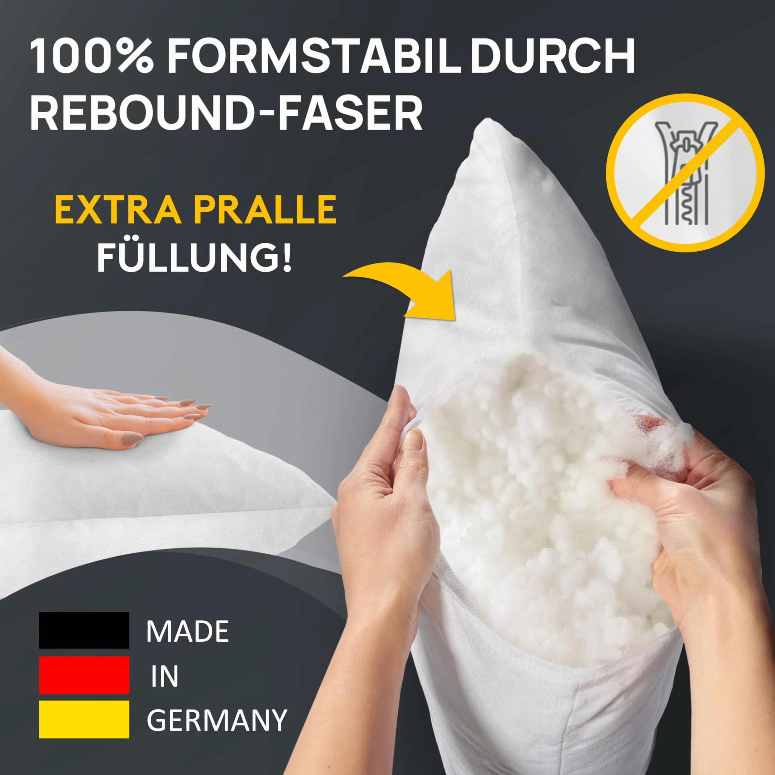 LILENO HOME Kissenfüllung 40x40 (4er Set) | Pralle Füllung für Couchkissen & Dekokissen 40x40 | Wolkenweiches Sofa Pillow & Schlafkissen Made in Germany | Kissen Set mit Oeko-Tex