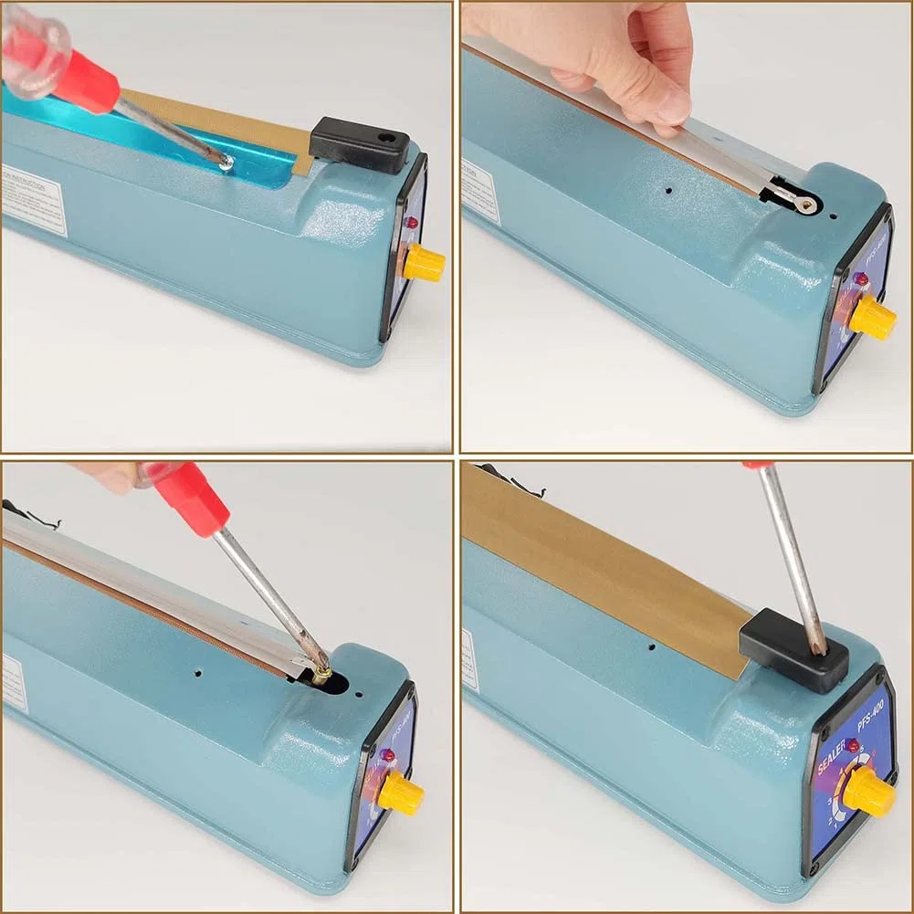 Heißsiegelgerät Folienschweißgerät Ersatzteile, PTFE Teflon Hitzebeständiger Stoffstreifen für die Meisten Manuellen Balkenschweißgerät Heißsiegelmaschine Impuls Bag Sealer (5m x 38mm)