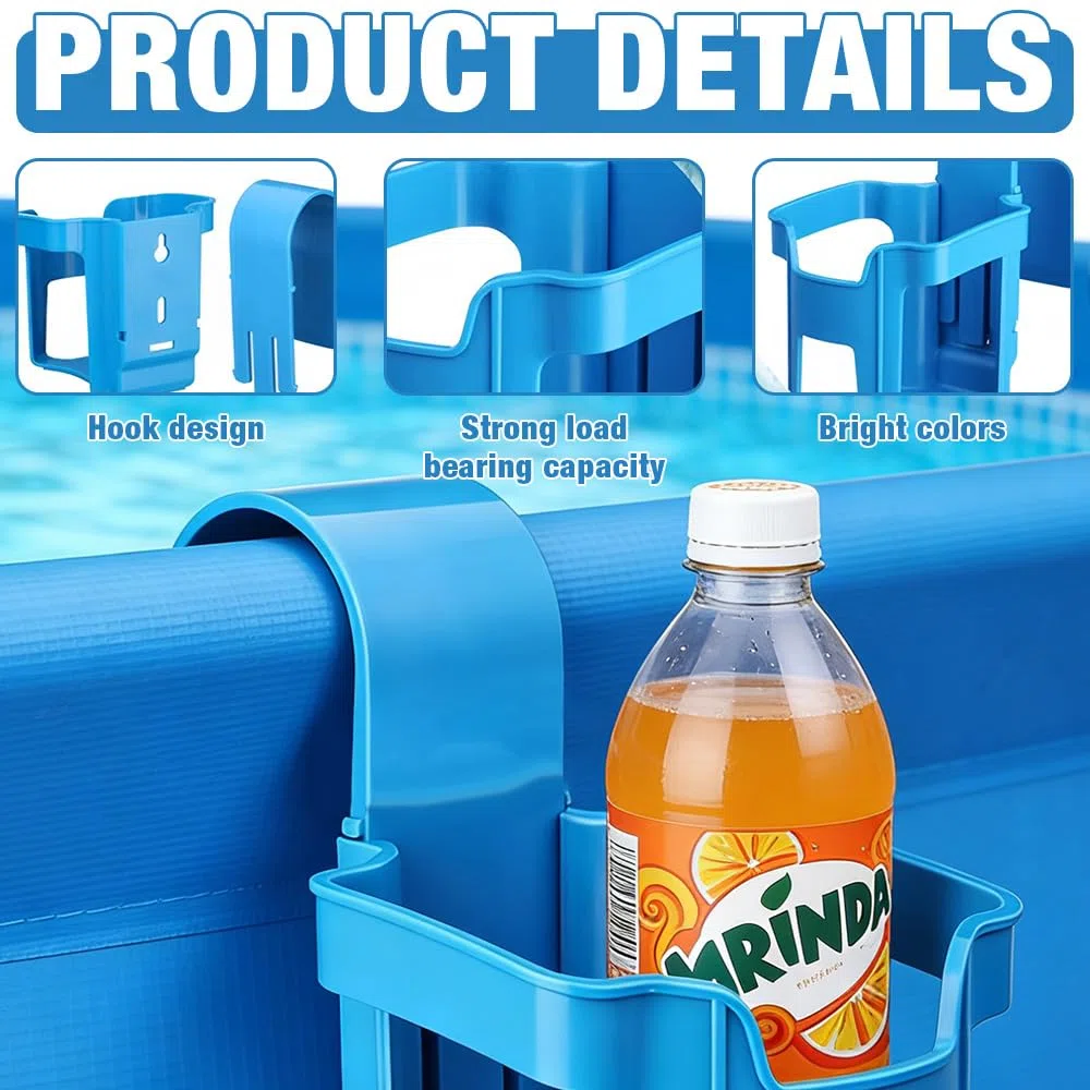 4Pcs Pool Getränkehalter, Poolside Getränkehalte, Whirlpool Getränkehalter, Bierkastenkühler Pool für Schwimmbäder,Pool Becherhalter,Wasserbecher Hängehalter Poolzubehör für Aufstellpool Schwimmbecken