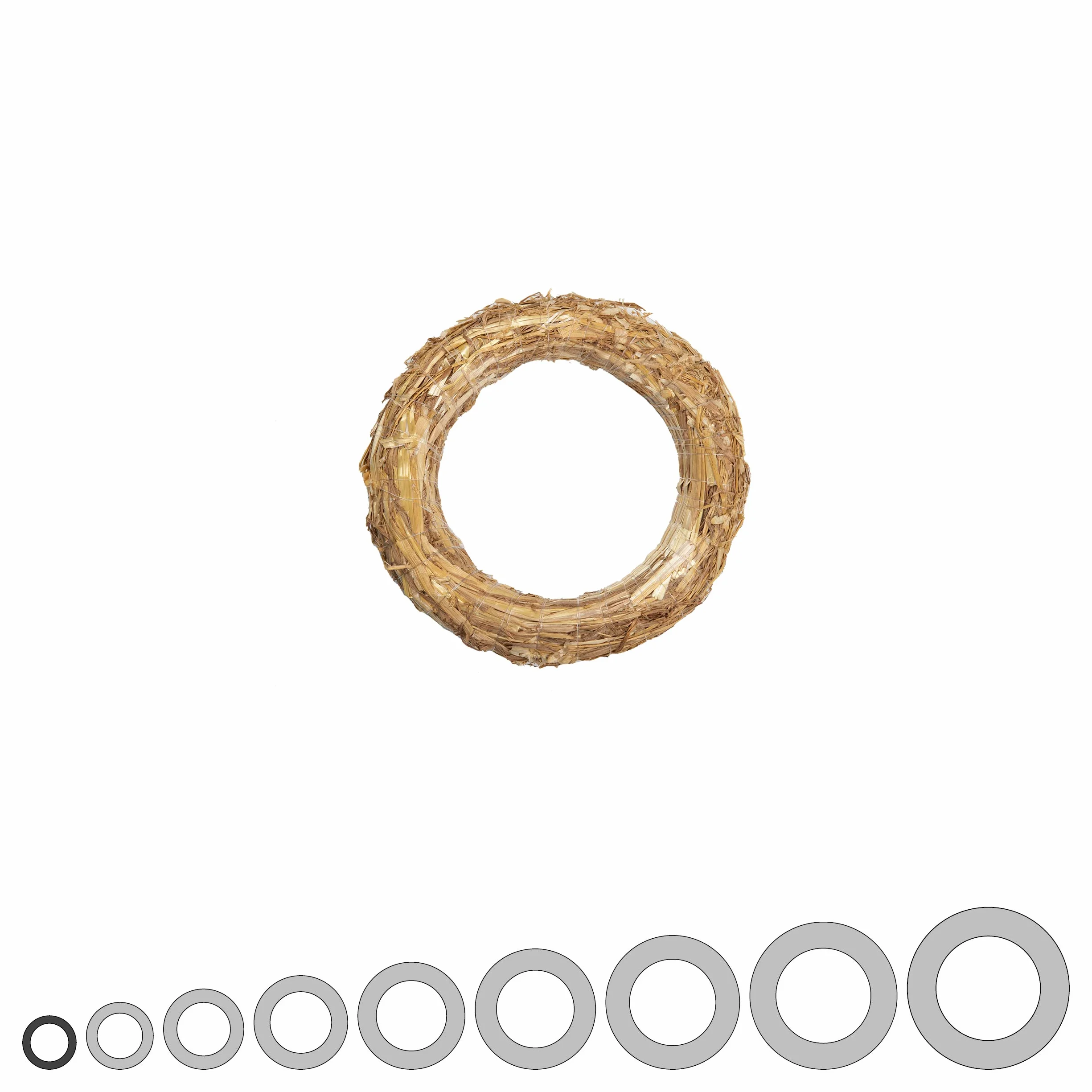 Strohkränze 10 Stück | ø 20 cm Durchmesser | 3 cm Stärke | Strohrömer, Türkranz, Deko-Kranz, Kranz-Rohling, Strohring