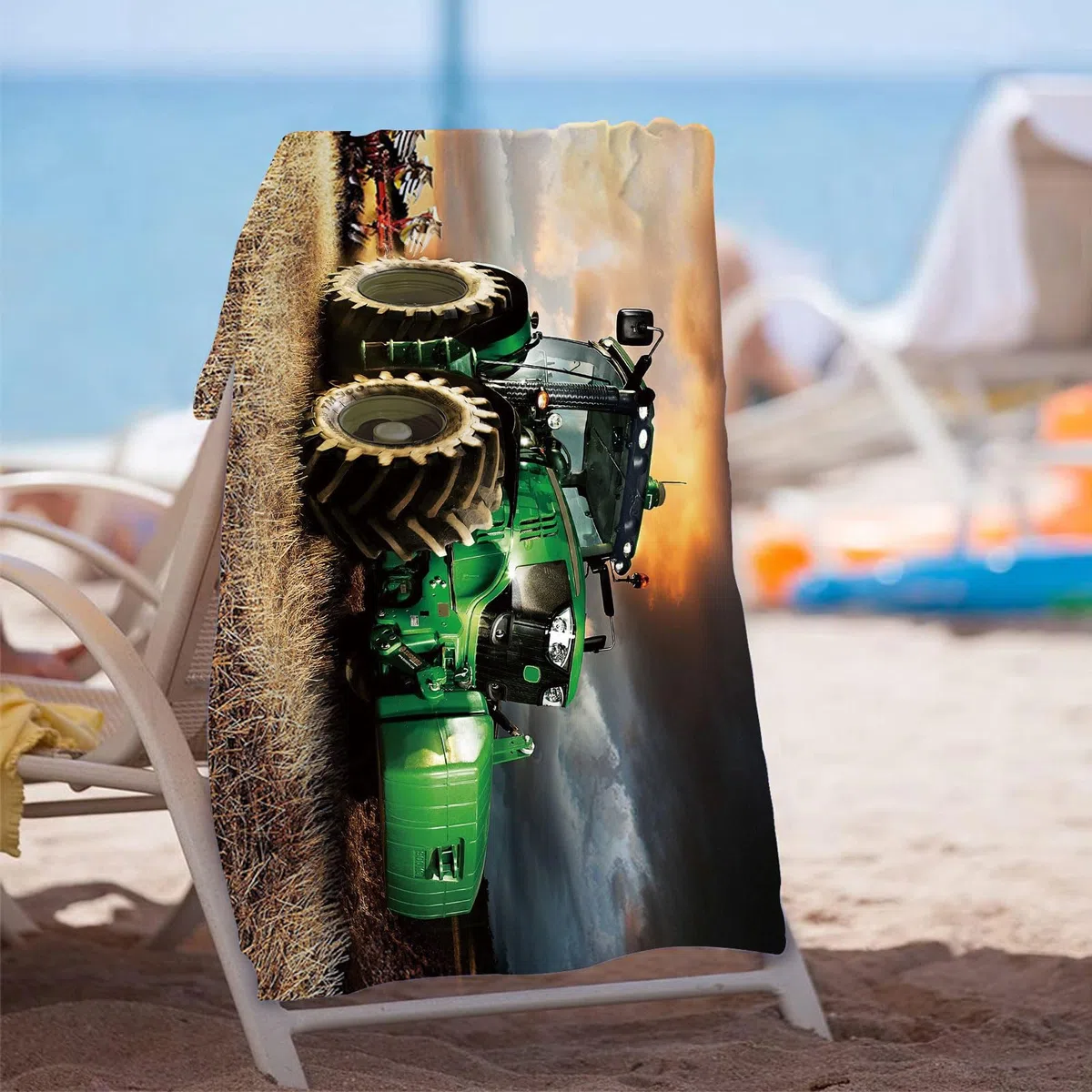 Traktor Strandtuch, 70 x 140cm Mikrofaser Strandtuch, Badetuch Handtuch für Kinder,Damen,Herren, Sandfrei für Strand, Pool, Schwimmen, Badezimmer(T2-70x140cm)