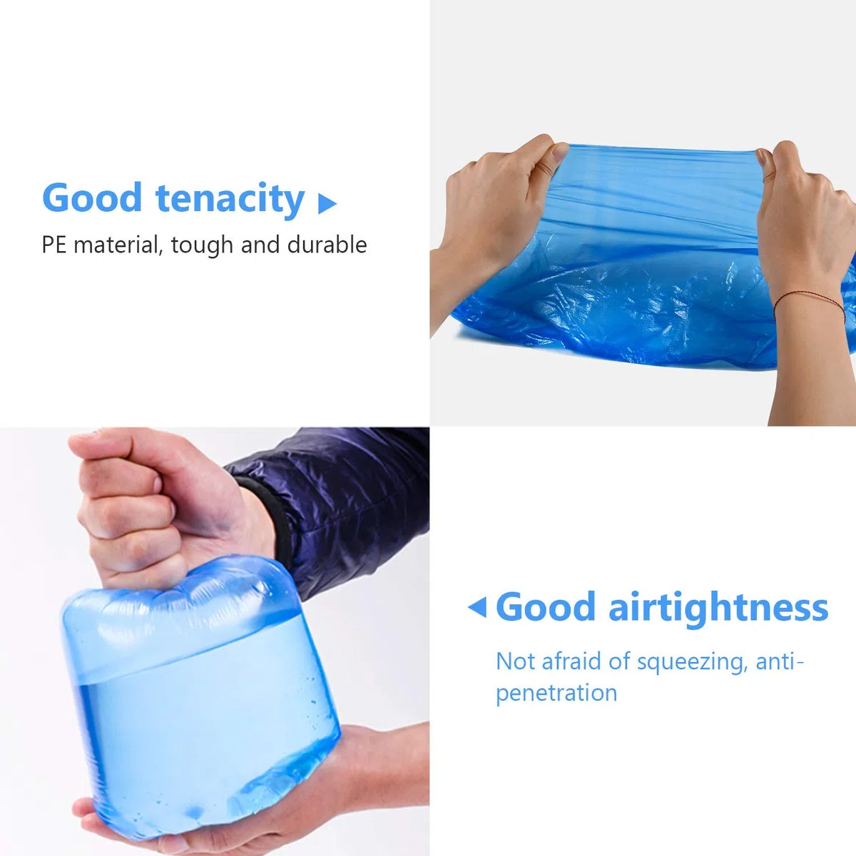 Funmo Wasserdichte Ärmel, 200 Stück, Einweg-Manschetten, Armschutzhüllen, PE-Kunststoffärmel mit elastischen Bündchen für Malerei, Reinigung, Lebensmittelservice