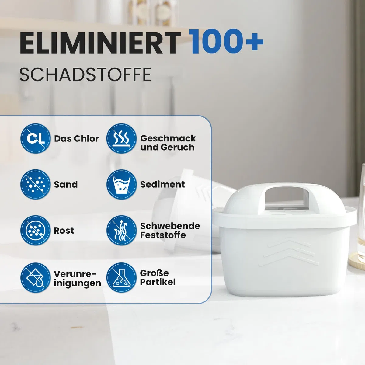 EVERSPRING Wasserfilter Kompatibel mit Brita Maxtra+, Maxtra Plus,Mavea,Anna Duomax,Filtration fur Kalkentfernung,Reduziert Verunreinigungen,6 Stück