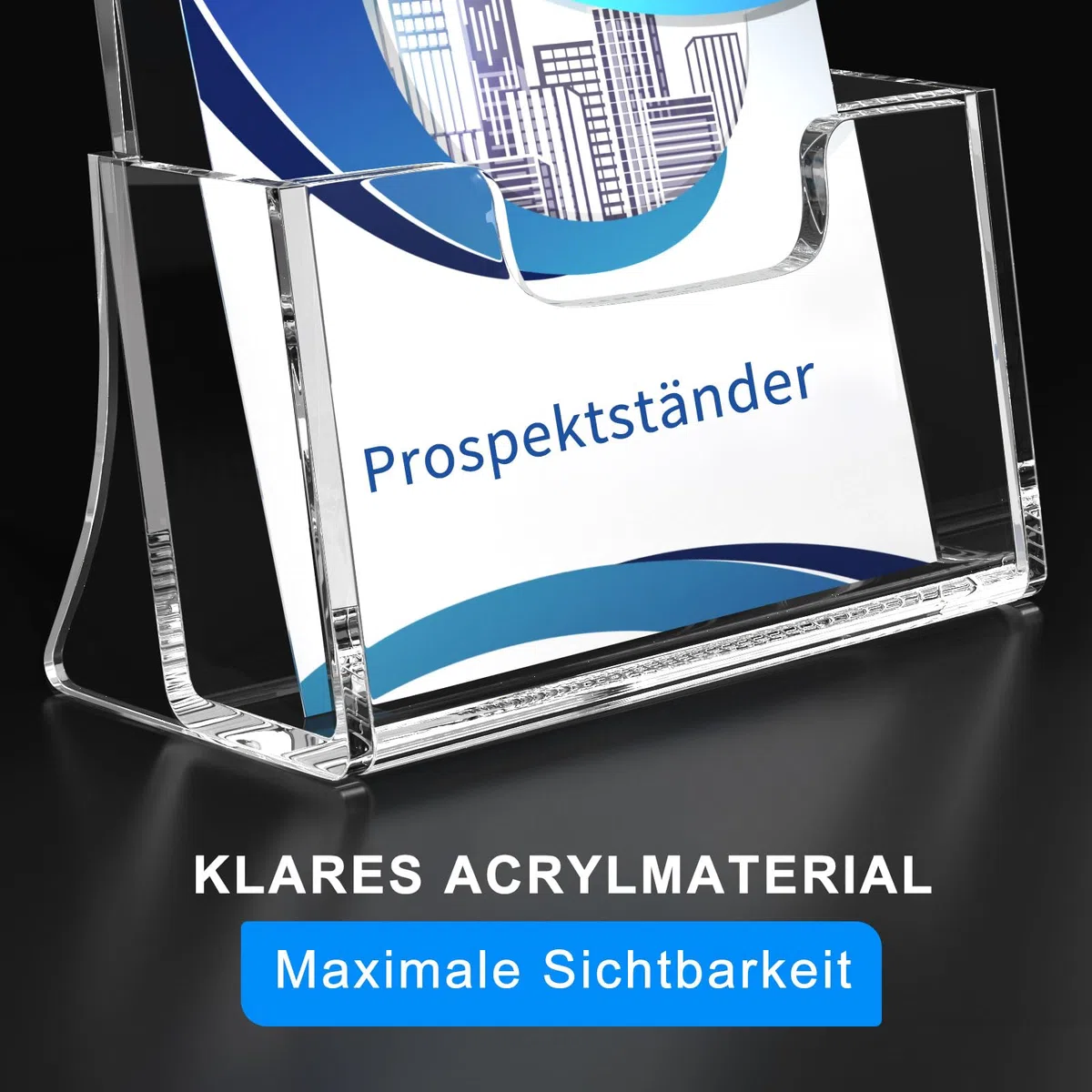 AITEE DIN A5 Tisch-Prospektständer: 2 Stück Acryl Transparenter Flyerständer Freistehende Prospekthalter für Counter Büro Restaurant Rezeption
