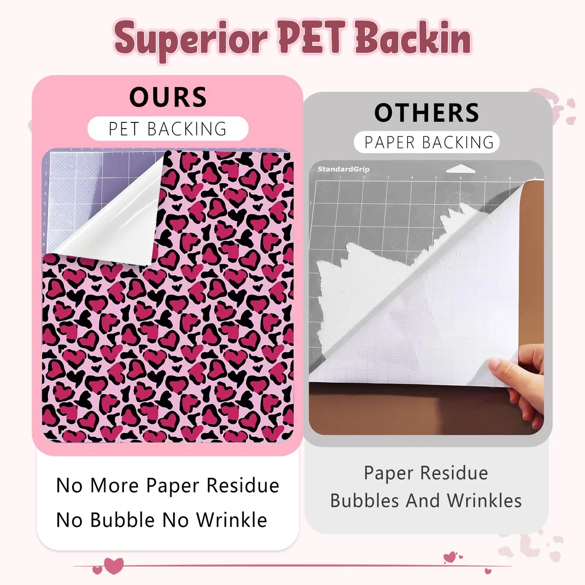 Leopard Print Valentine's Day Permanent Adhesive Vinyl - 8 Sheets Adhesive Sticker Water Proofing Permanent Vinyl for Crafts Vinyl Leopard Print Sticker