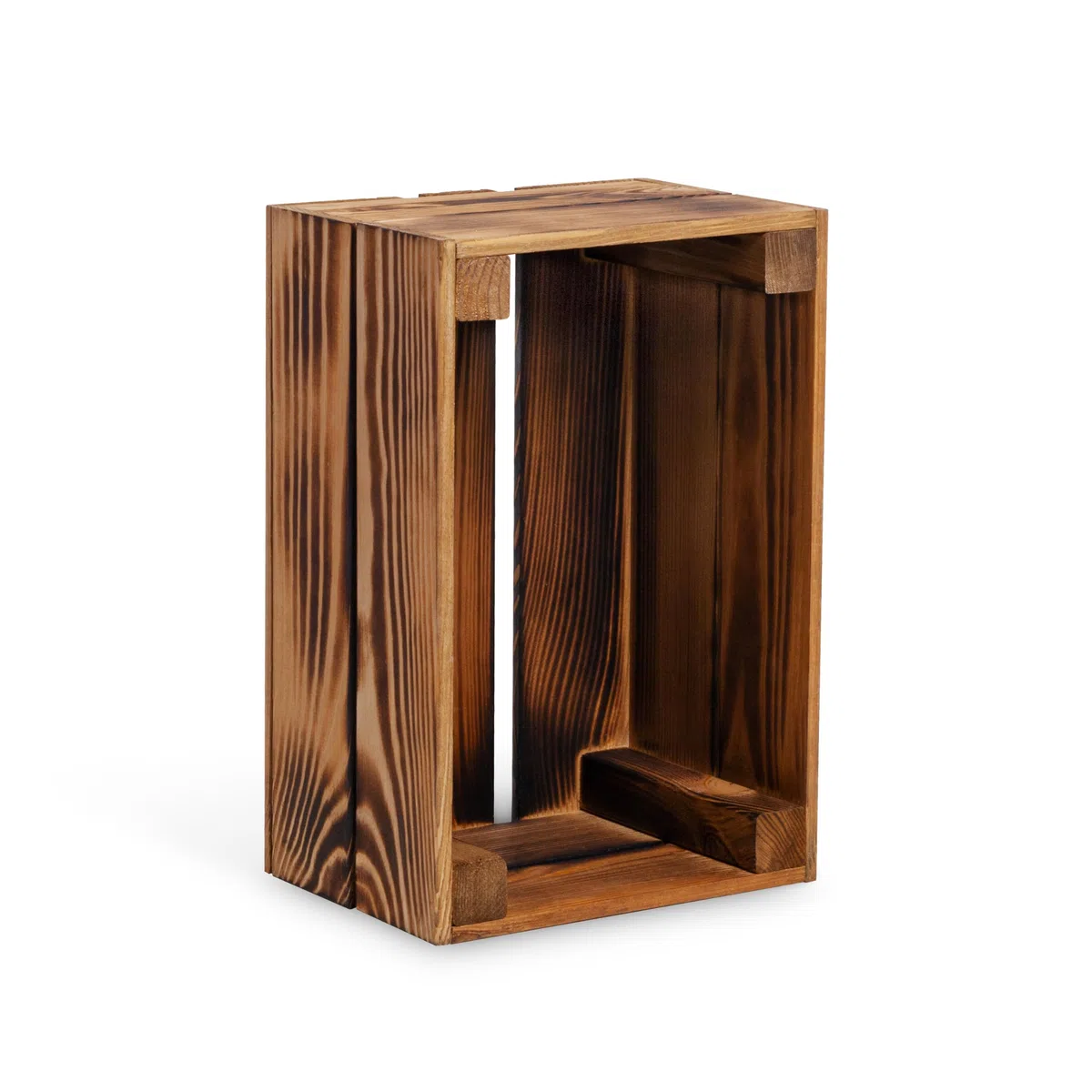 Holzkiste Klein - Weinkisten Holz - Deko Holzkisten - Weinkiste Holzbox – Obstkiste Vintage – Kiste Geflammt 30x20x15