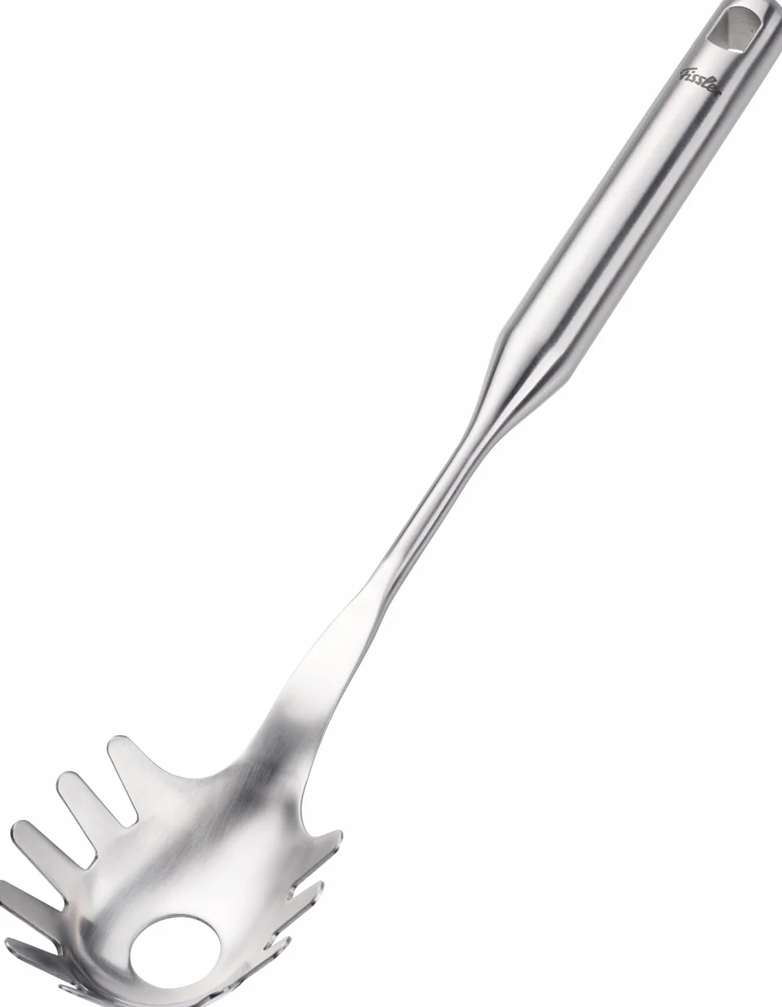 Fissler Essential/Edelstahl-Spaghettiheber (34 cm) großer Pasta-Löffel, Nudel-Kelle, mit Aufhänge-Öse, Spülmaschinen-geeignet