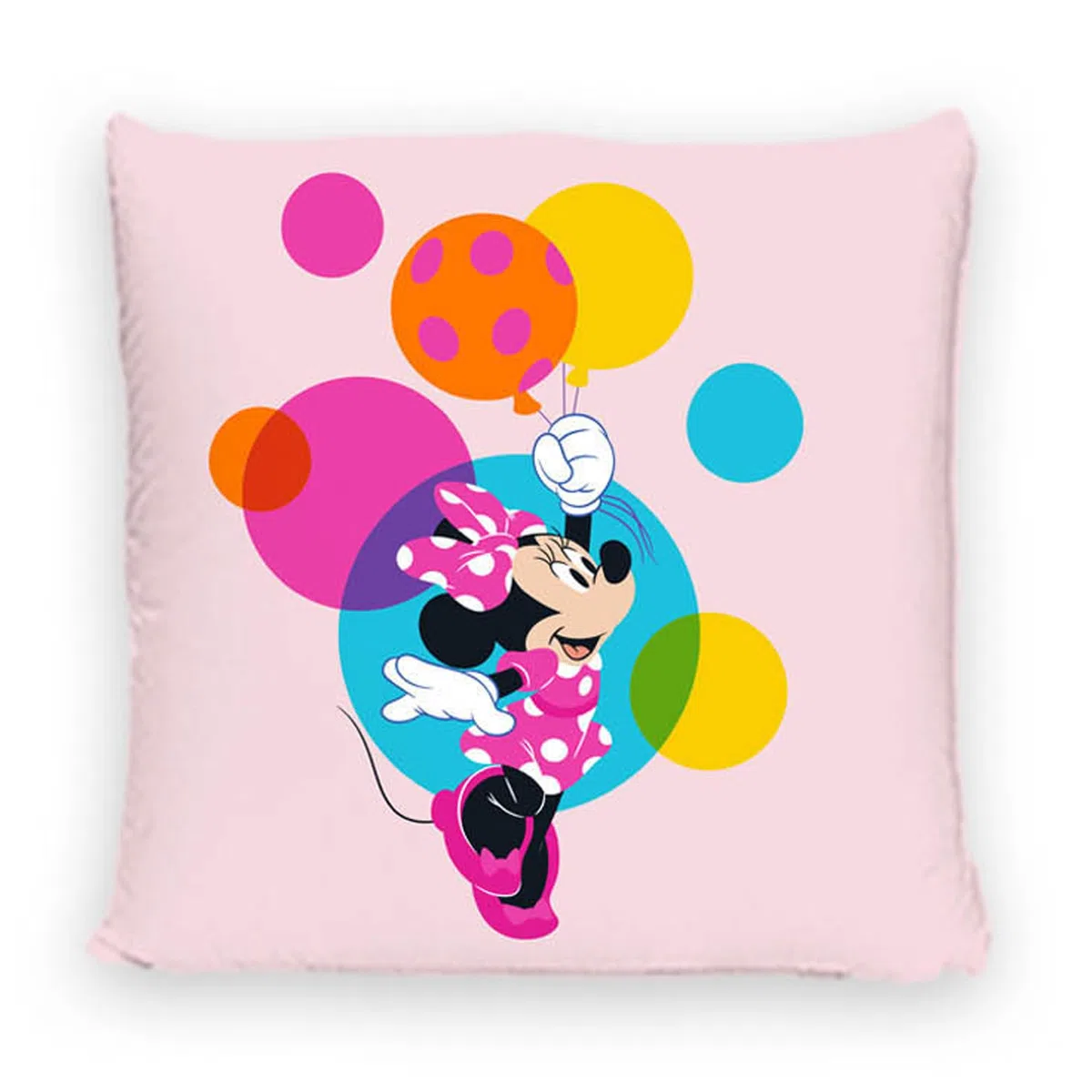 Minnie Mouse Kissen Balloon 40x40 cm Dekokissen Kuschelkissen Wendekissen Kinderkissen Schmusekissen Kopfkissen Disney Mickey Maus Daisy Donald Goofy Vorder- und Rückseite passend zur Bettwäsche