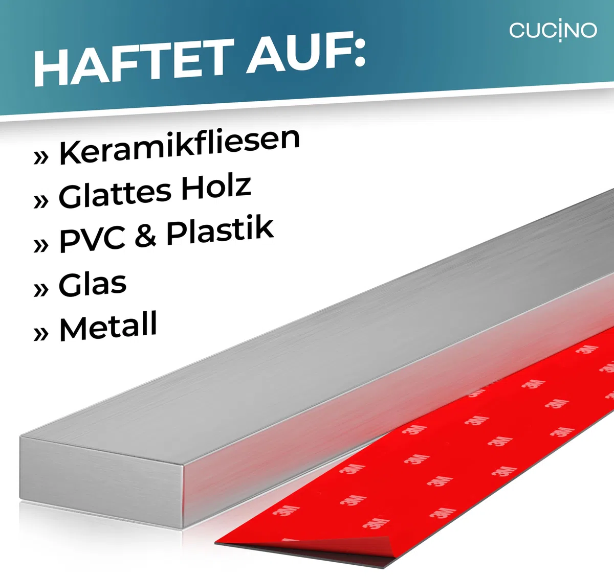Messer Magnetleiste selbstklebend - Vergleichssieger mit extra starkem Magnet - Einfache Montage mit 3M Klebeband ohne Bohren, aus Premium-Edelstahl - 40cm